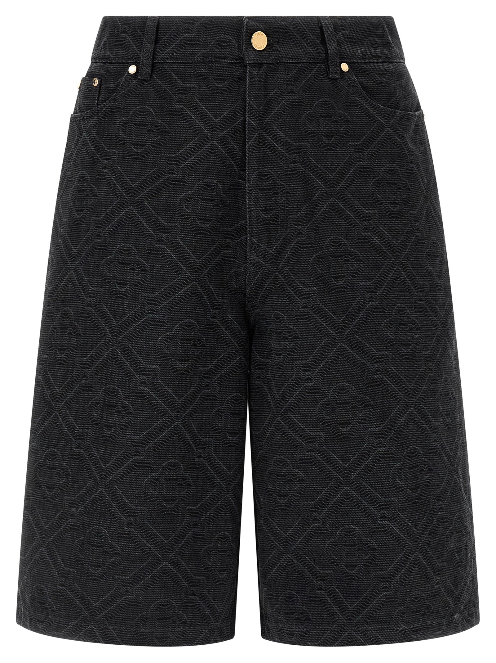 Casablanca Black Cotton Bermuda Shorts