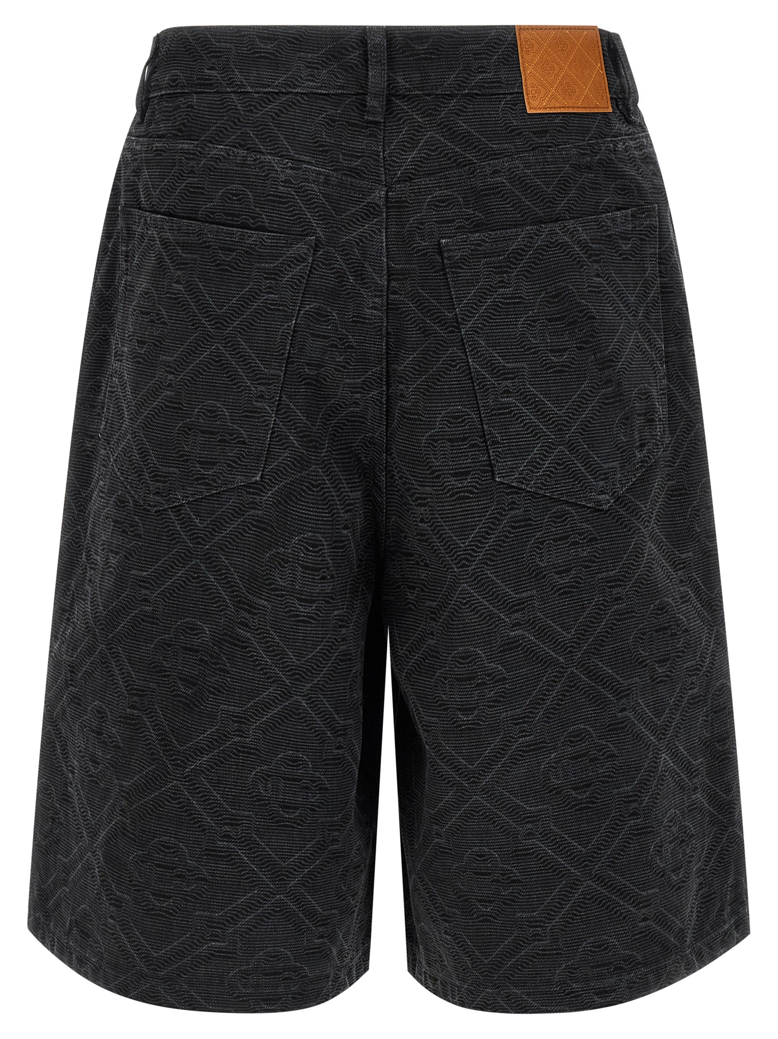 Casablanca Black Cotton Bermuda Shorts