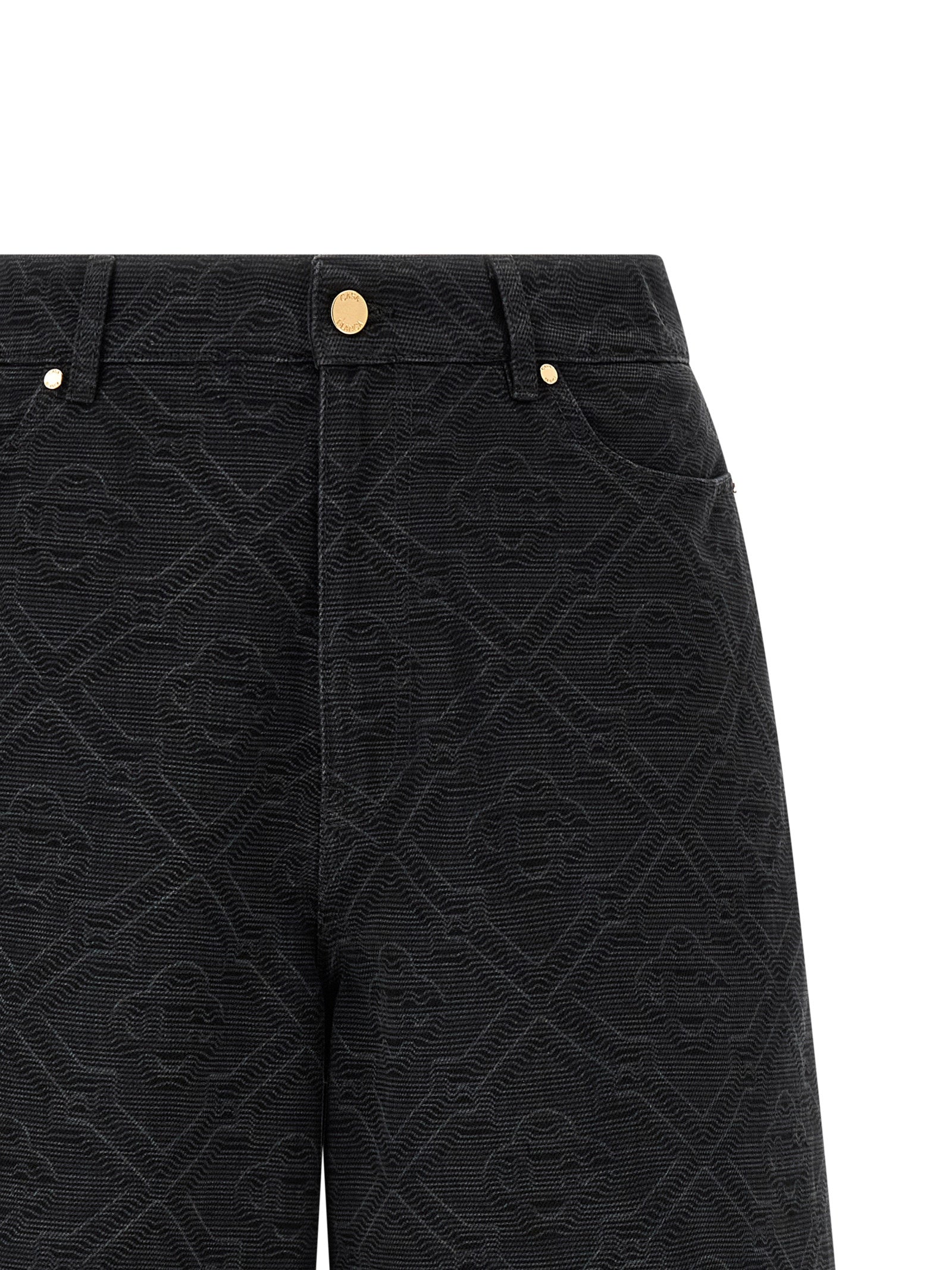 Casablanca Black Cotton Bermuda Shorts