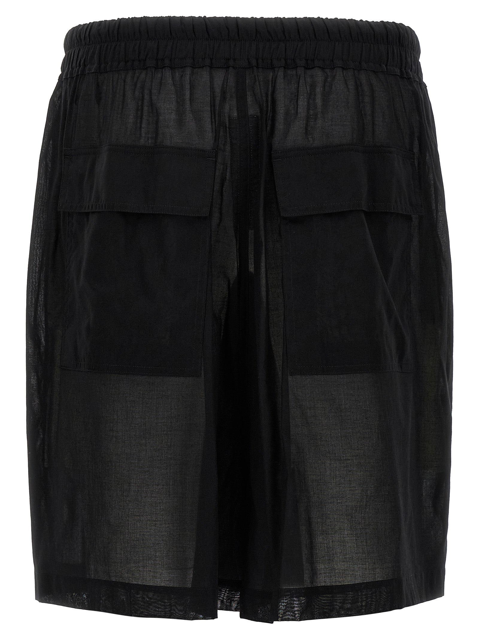 Rick Owens Black Cotton Bermuda Shorts