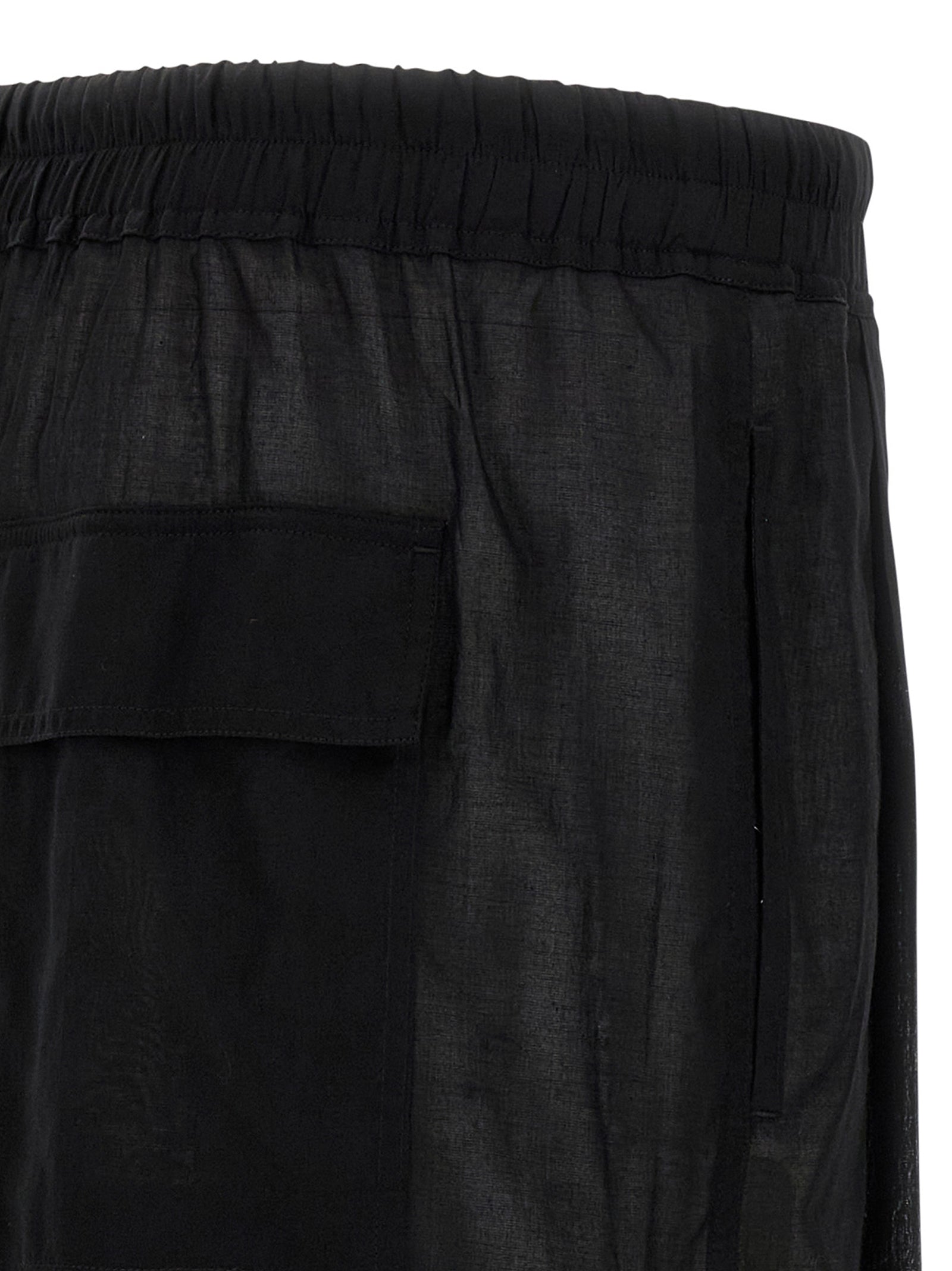 Rick Owens Black Cotton Bermuda Shorts