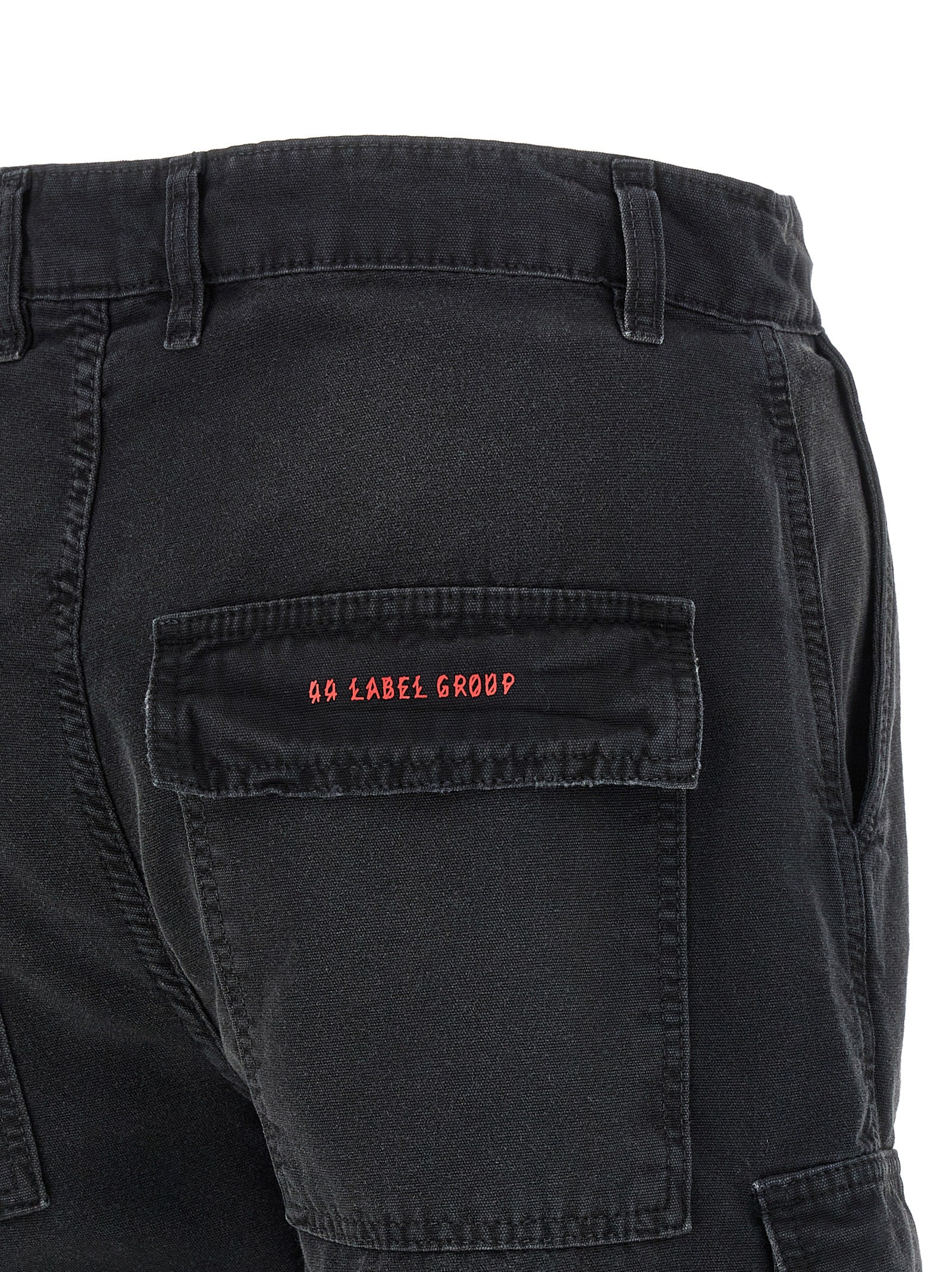 44 Label Group Black Cotton Bermuda Shorts