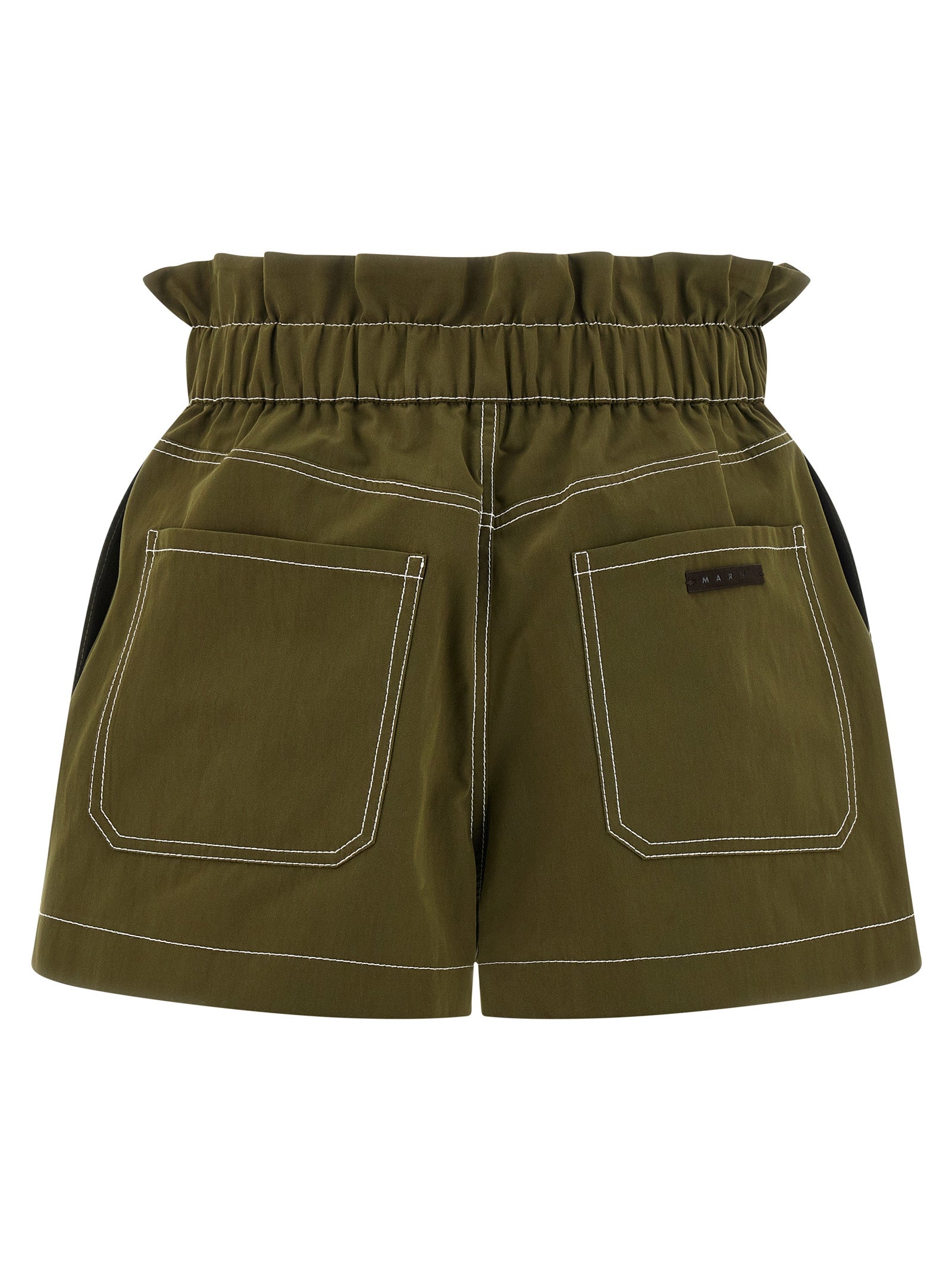 Marni Bicolor Cotton Bermuda Shorts