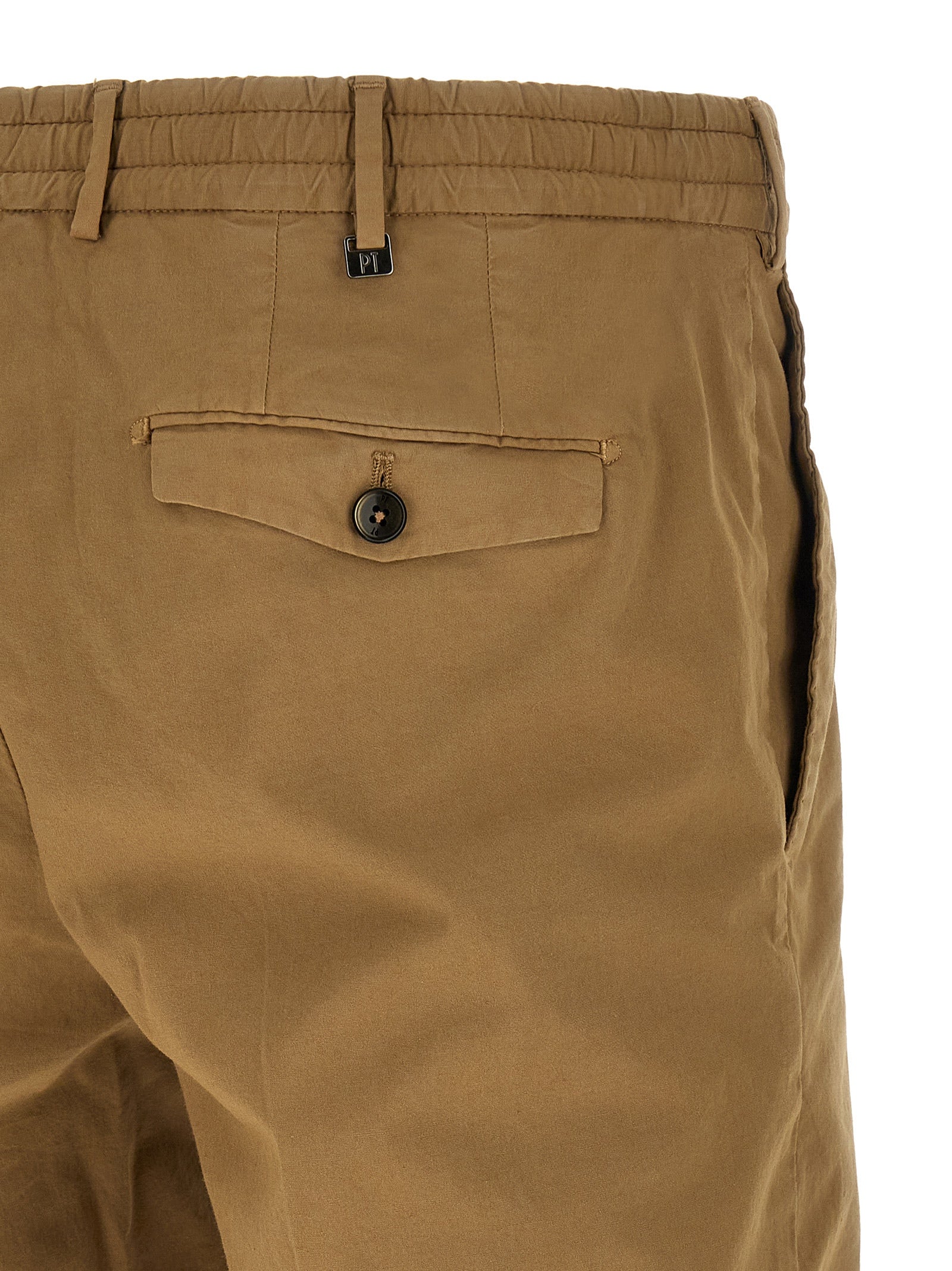 PT Torino Beige Cotton Bermuda Shorts