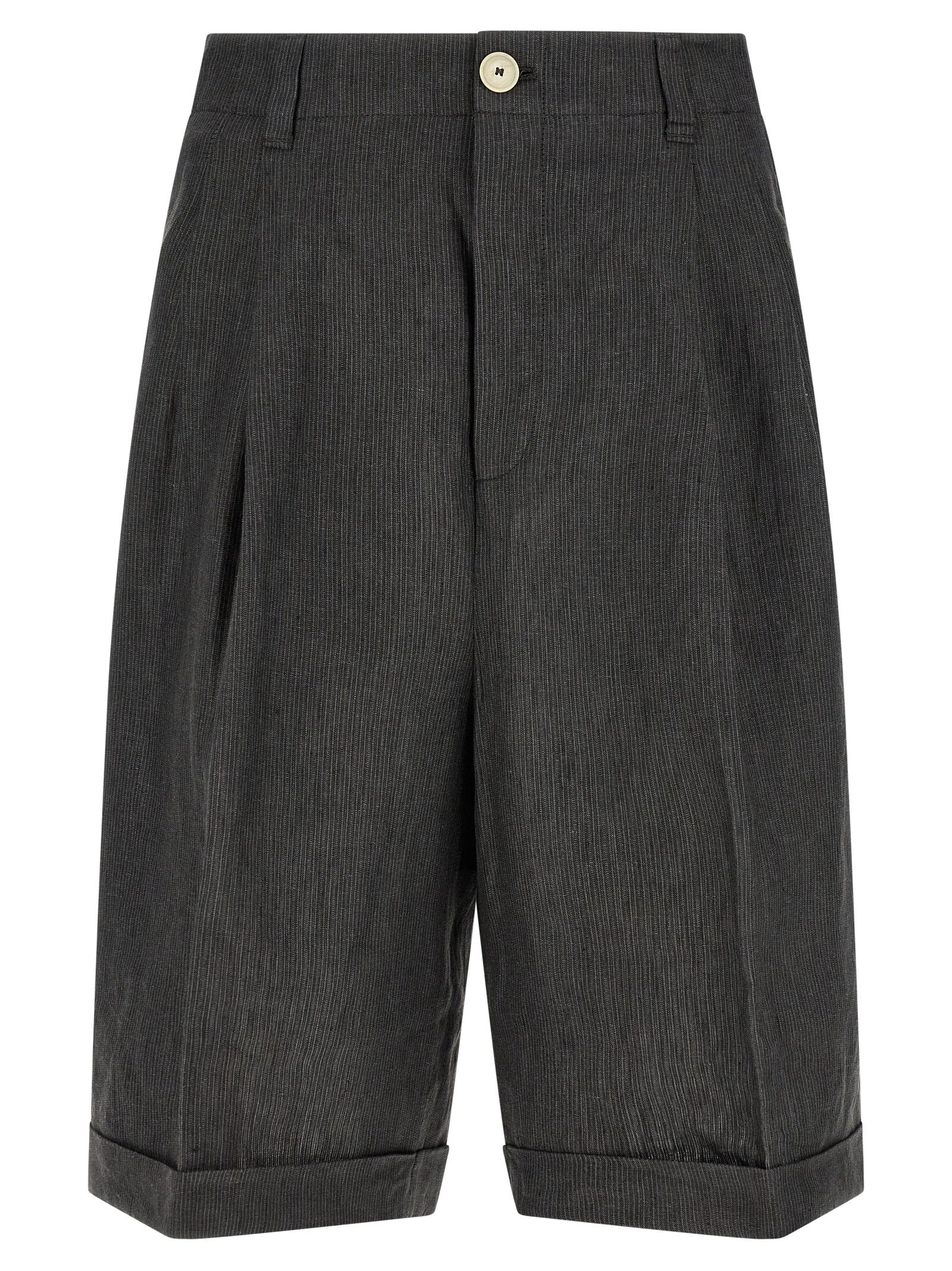 Jacquemus Gray Linen Bermuda Shorts