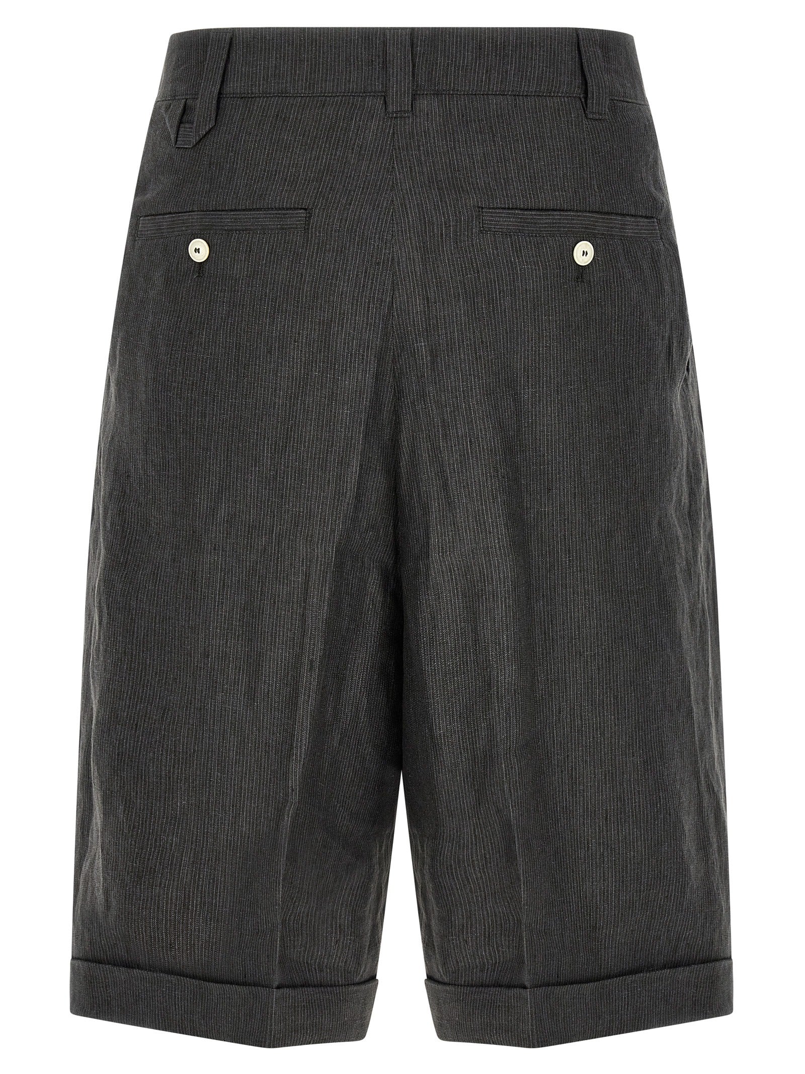 Jacquemus Gray Linen Bermuda Shorts