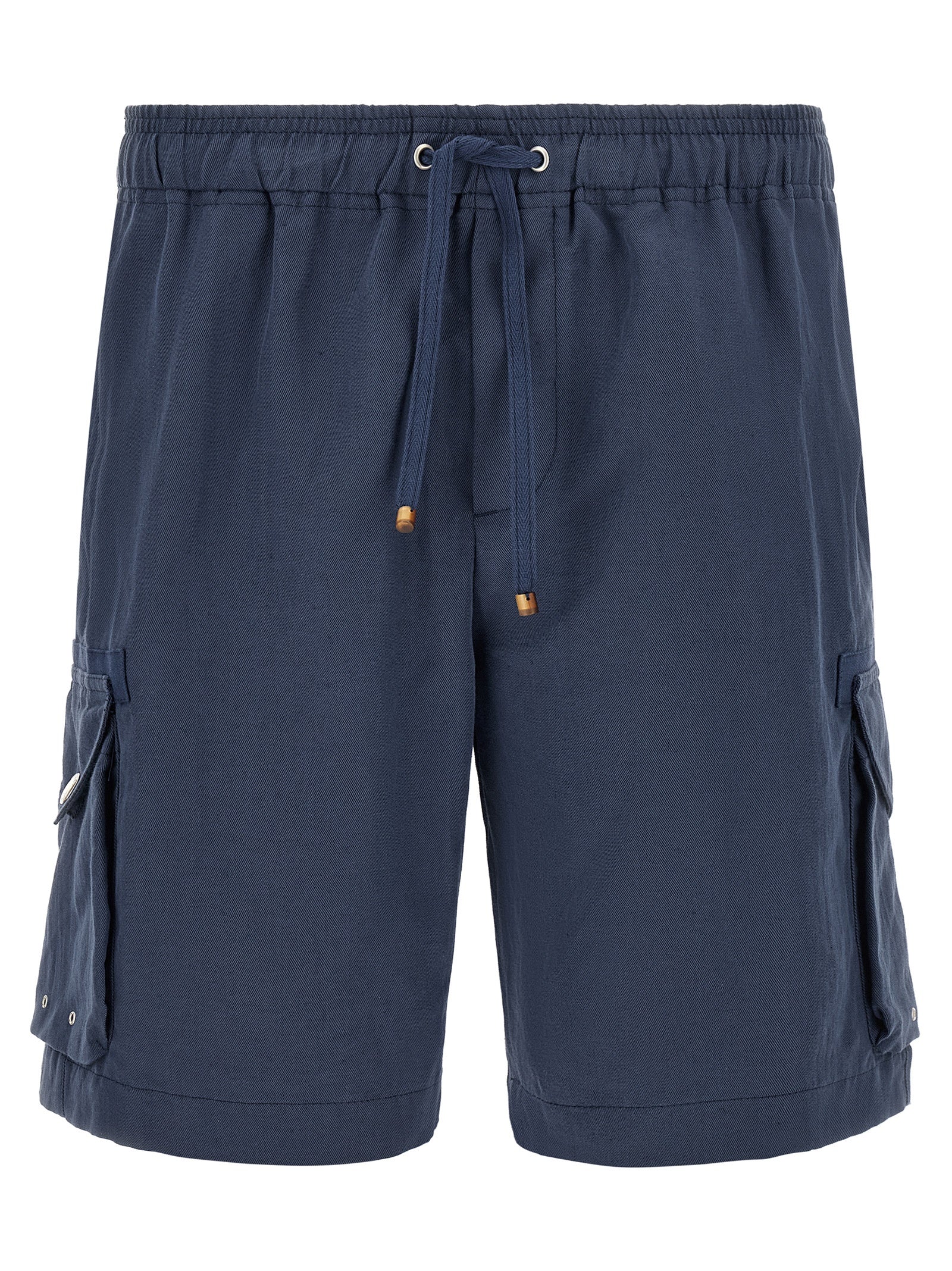 Brunello Cucinelli Blue Linen Bermuda Shorts