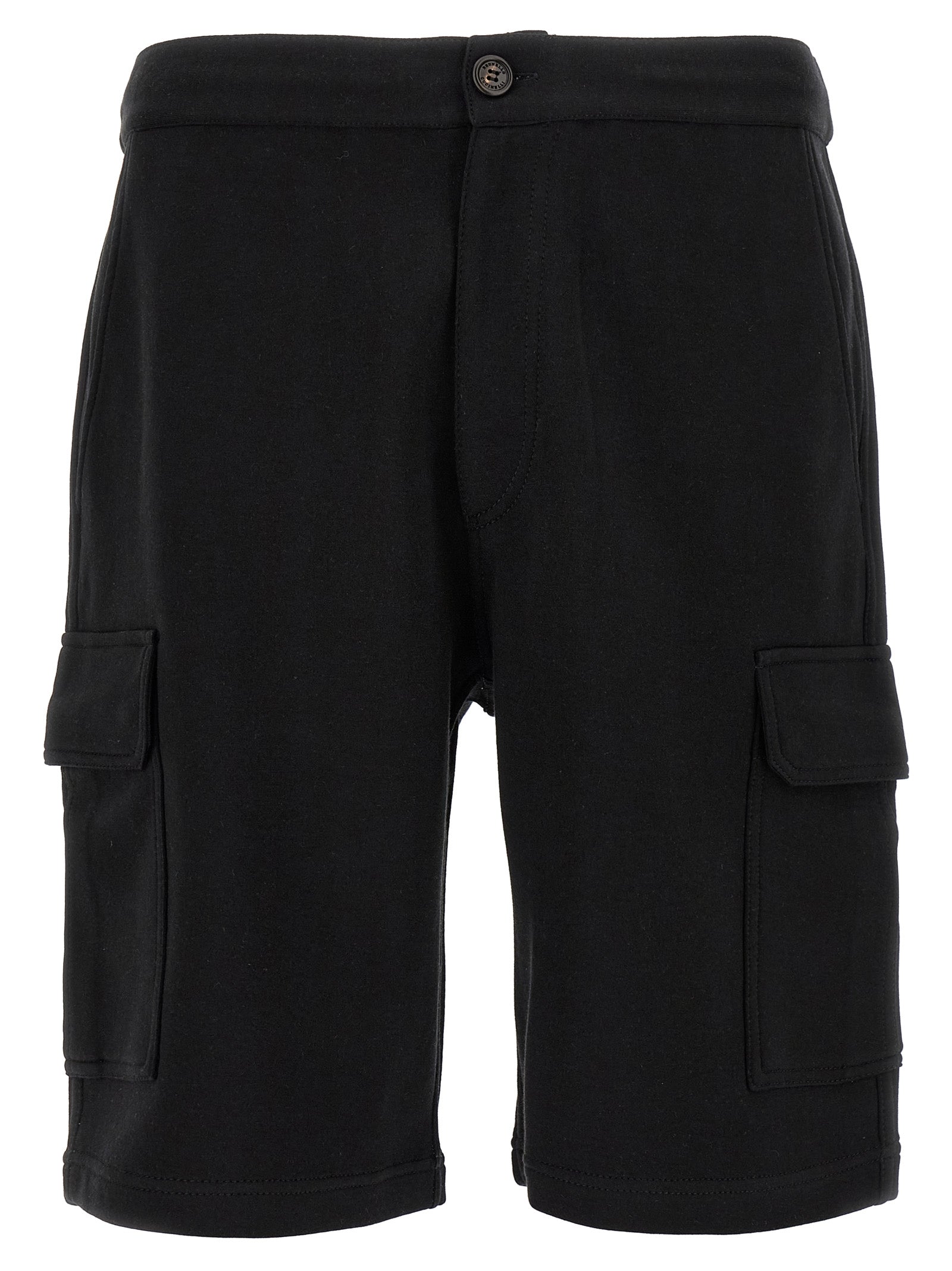 Brunello Cucinelli Black Cotton Bermuda Shorts