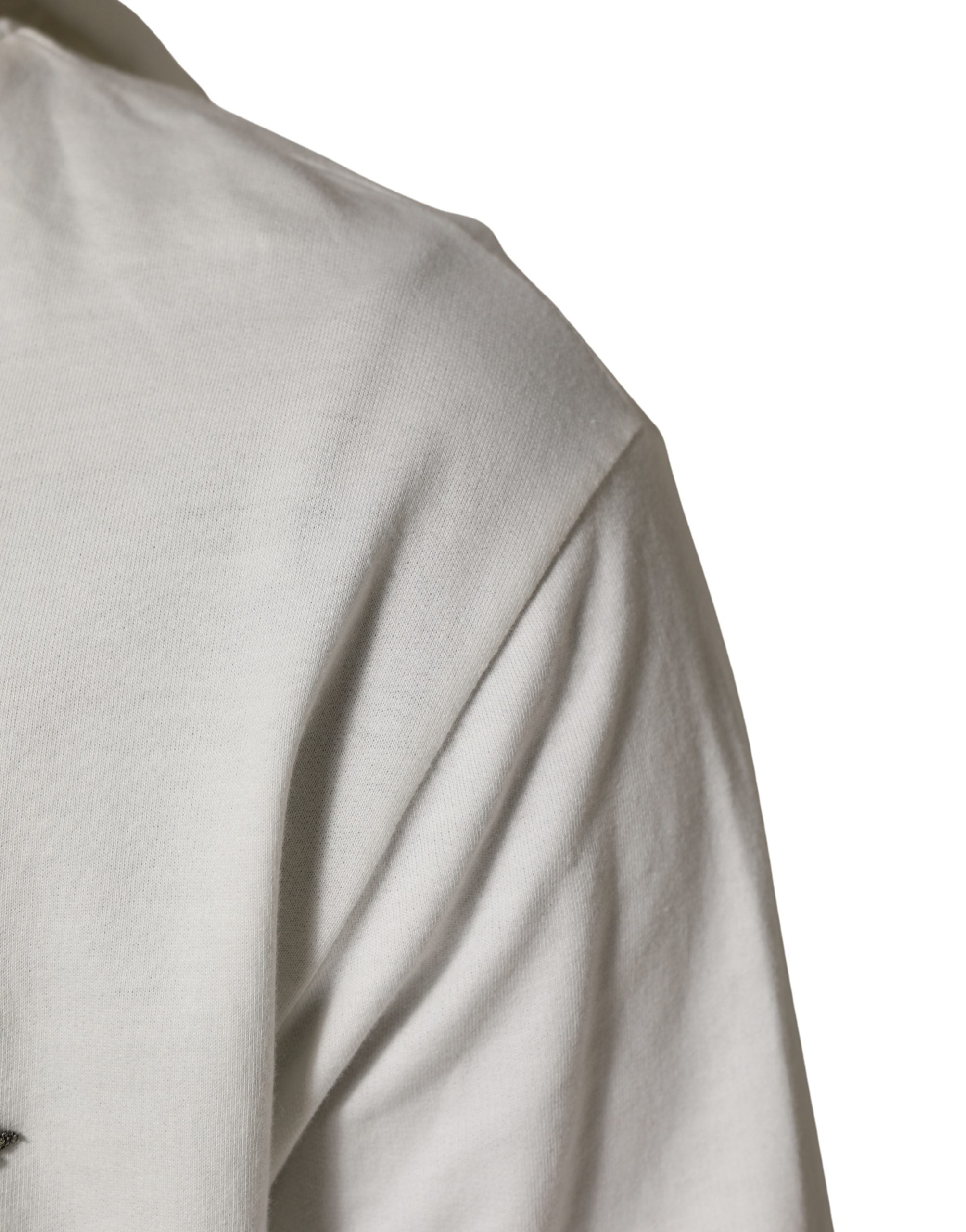 Dolce & Gabbana White Cotton Hooded Sweatshirt Sweater