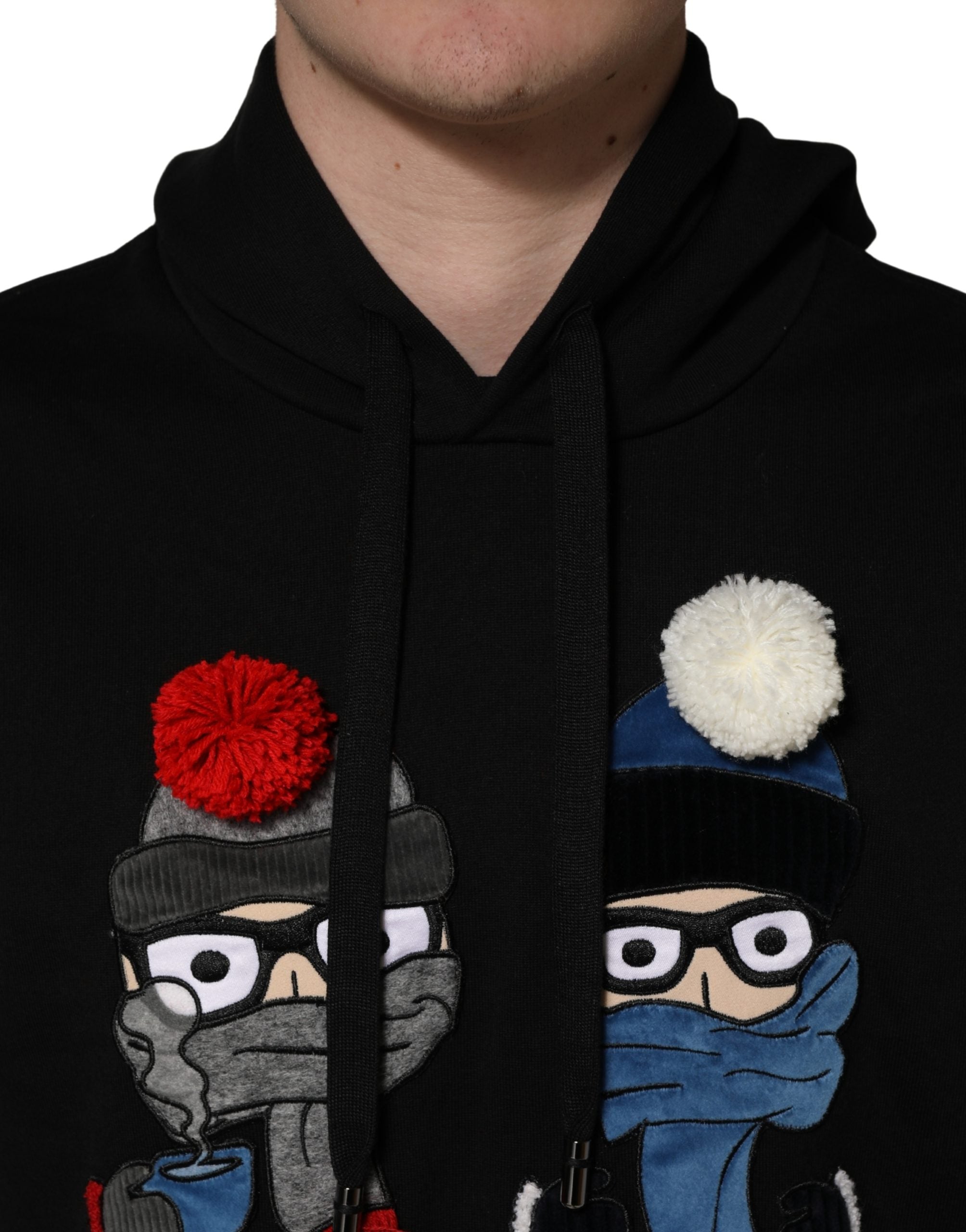 Dolce & Gabbana #dgfamily Black Cotton Hooded Men Sweatshirt Sweater