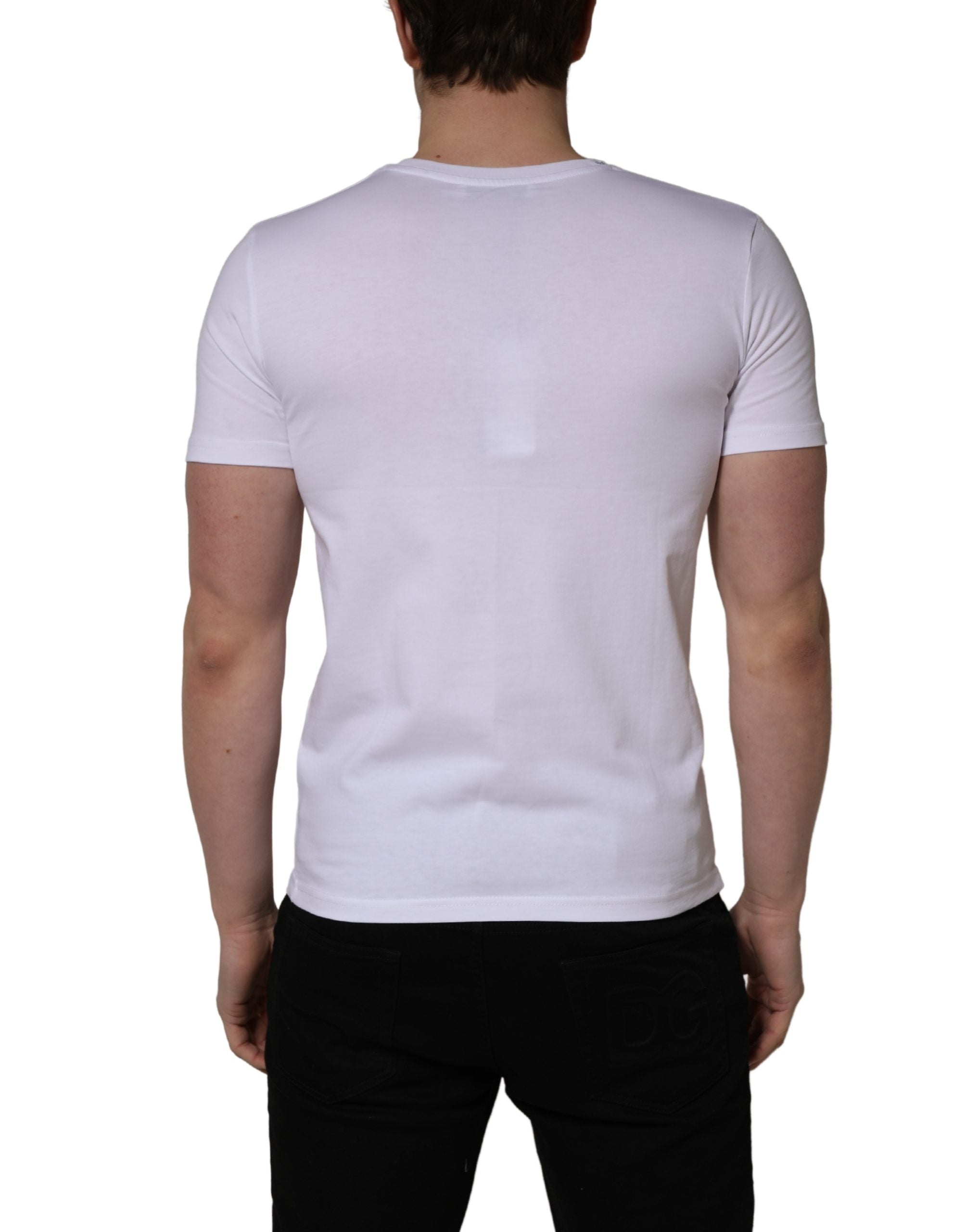 Dolce & Gabbana White Heart Shaped Camouflage Patch Men T-shirt