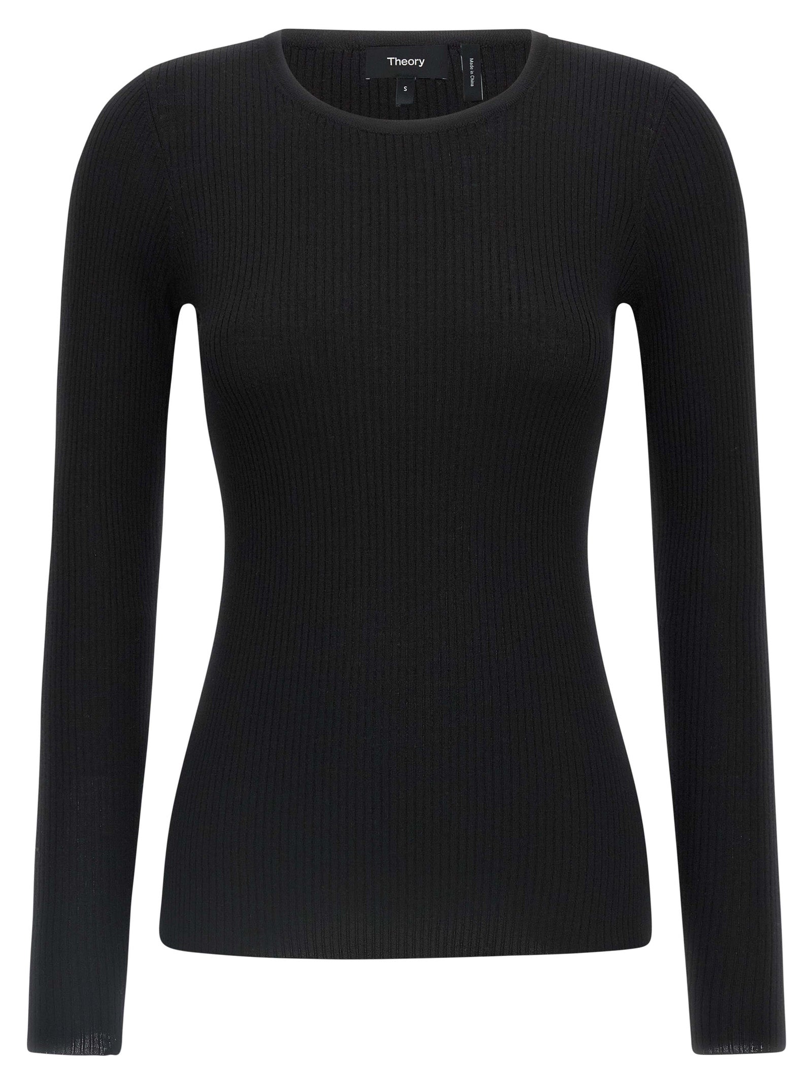 Theory Black Merino Wool Cardigan