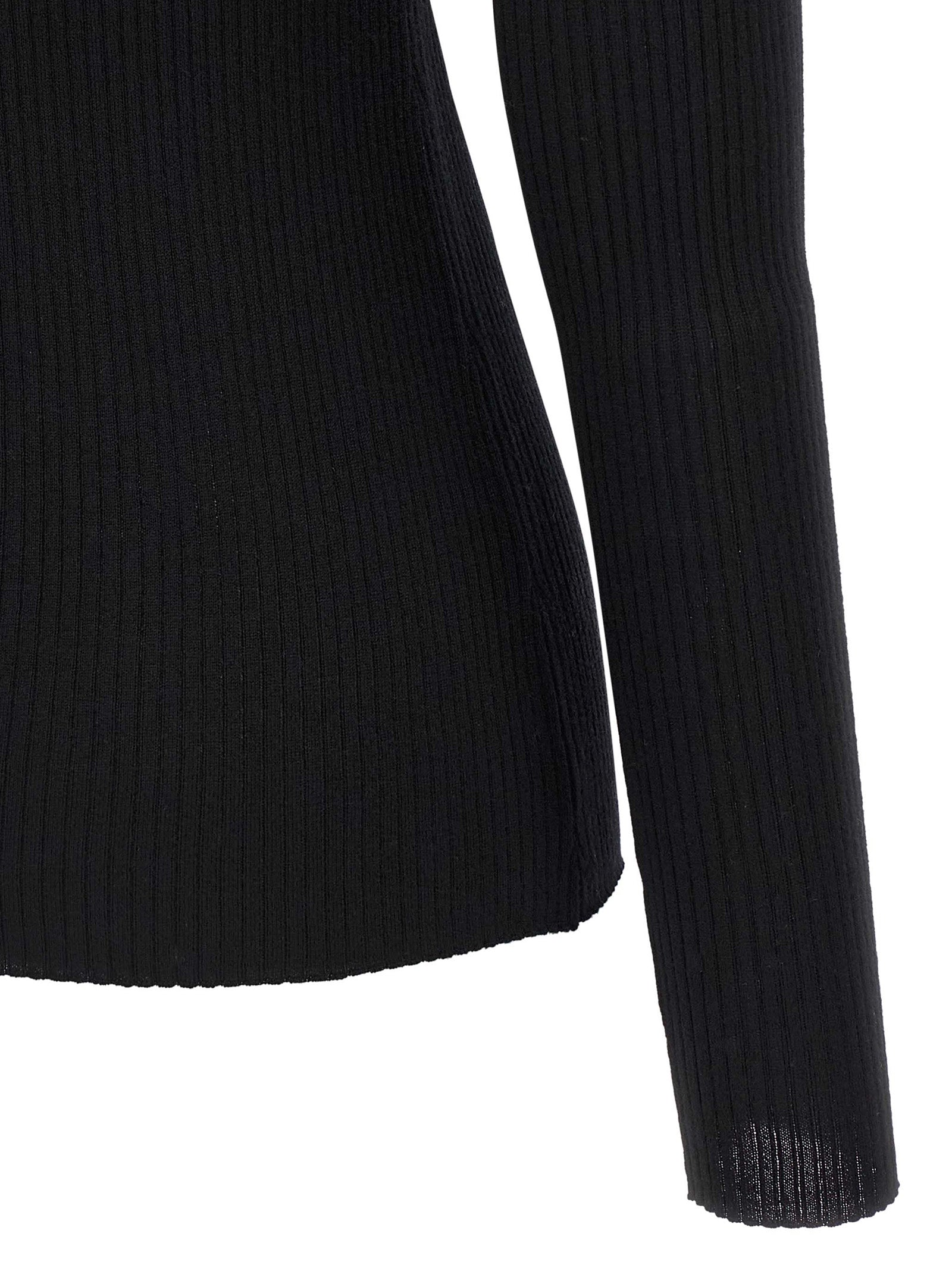 Theory Black Merino Wool Cardigan
