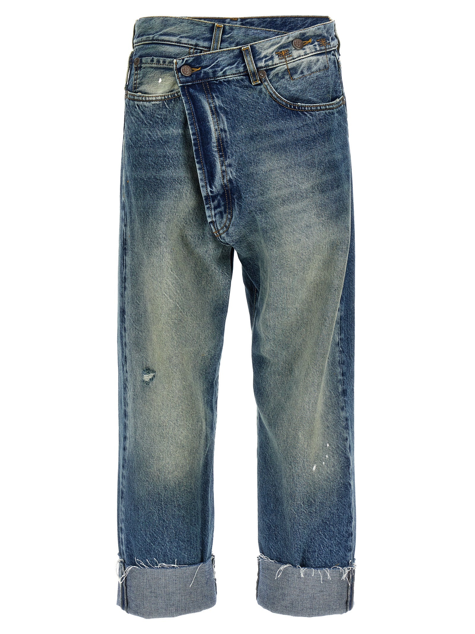 R13 Blue Cotton Straight-Leg Jeans