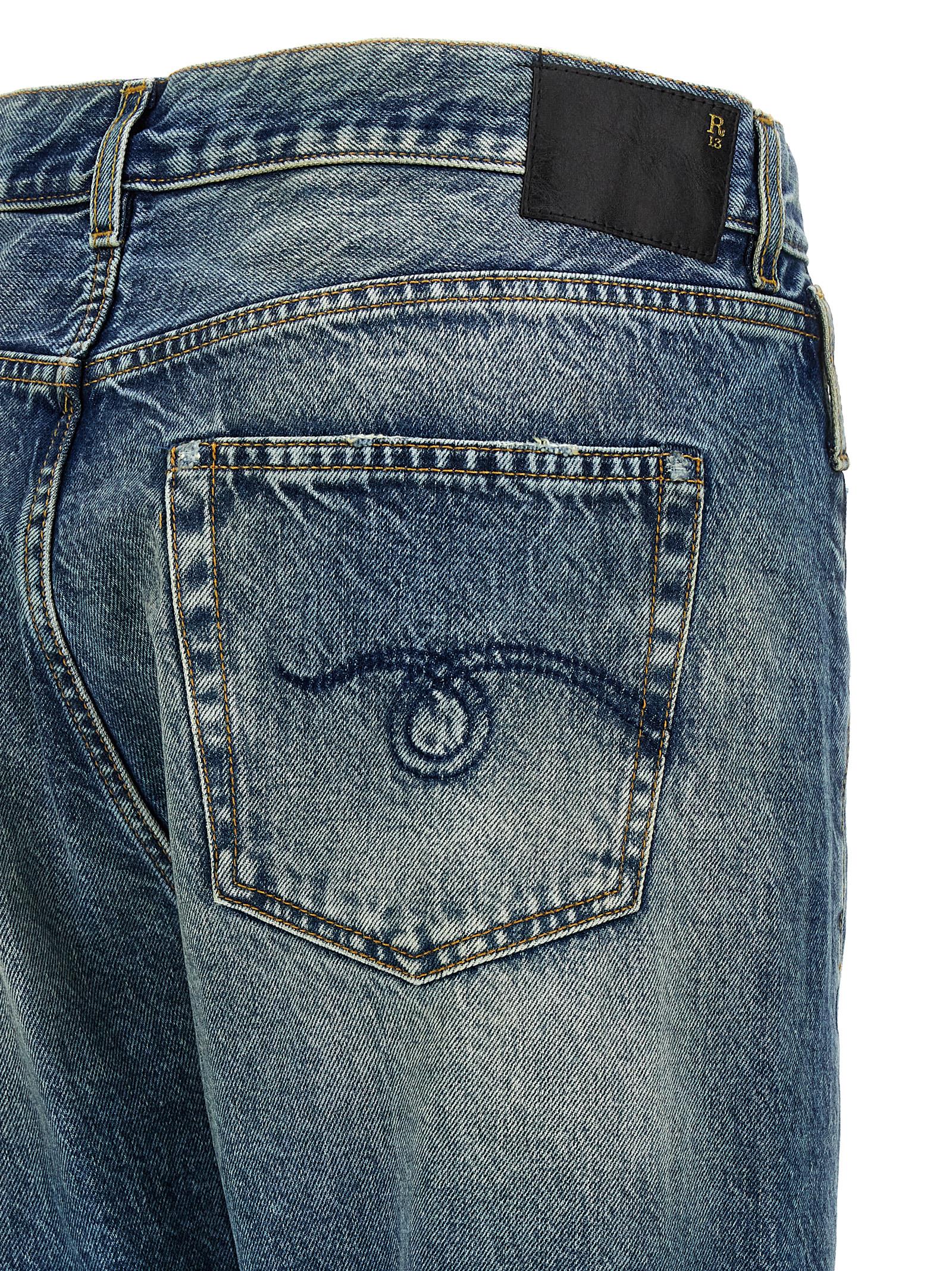 R13 Blue Cotton Straight-Leg Jeans