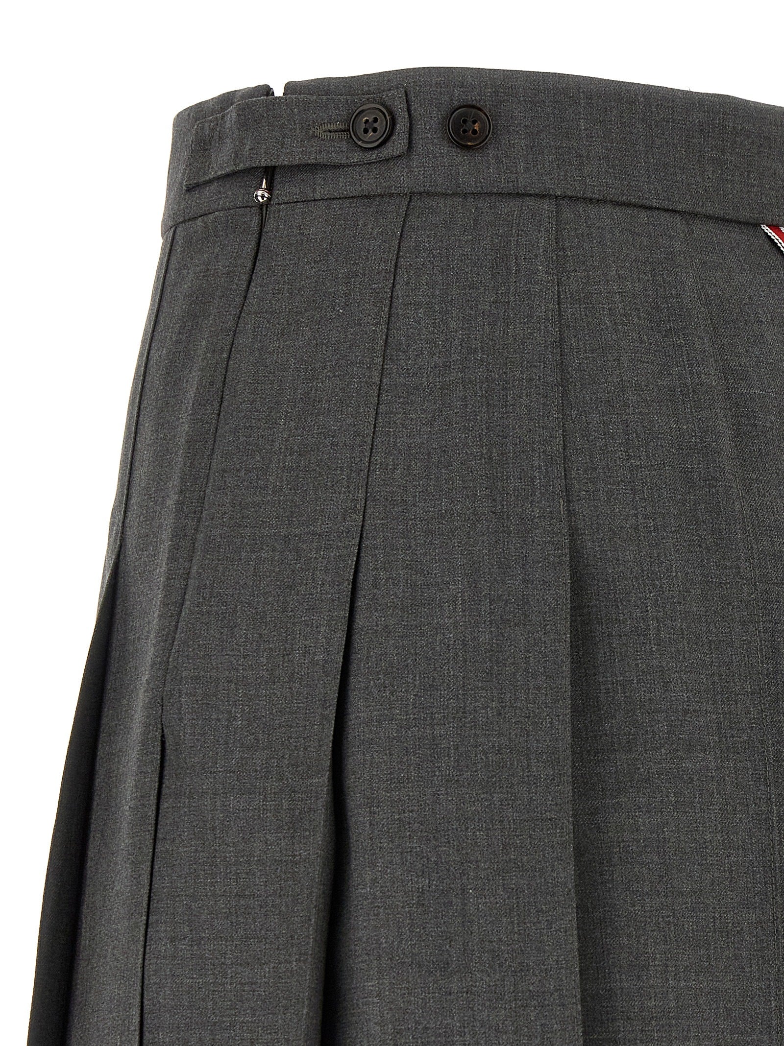 Thom Browne Gray Wool Long Skirt