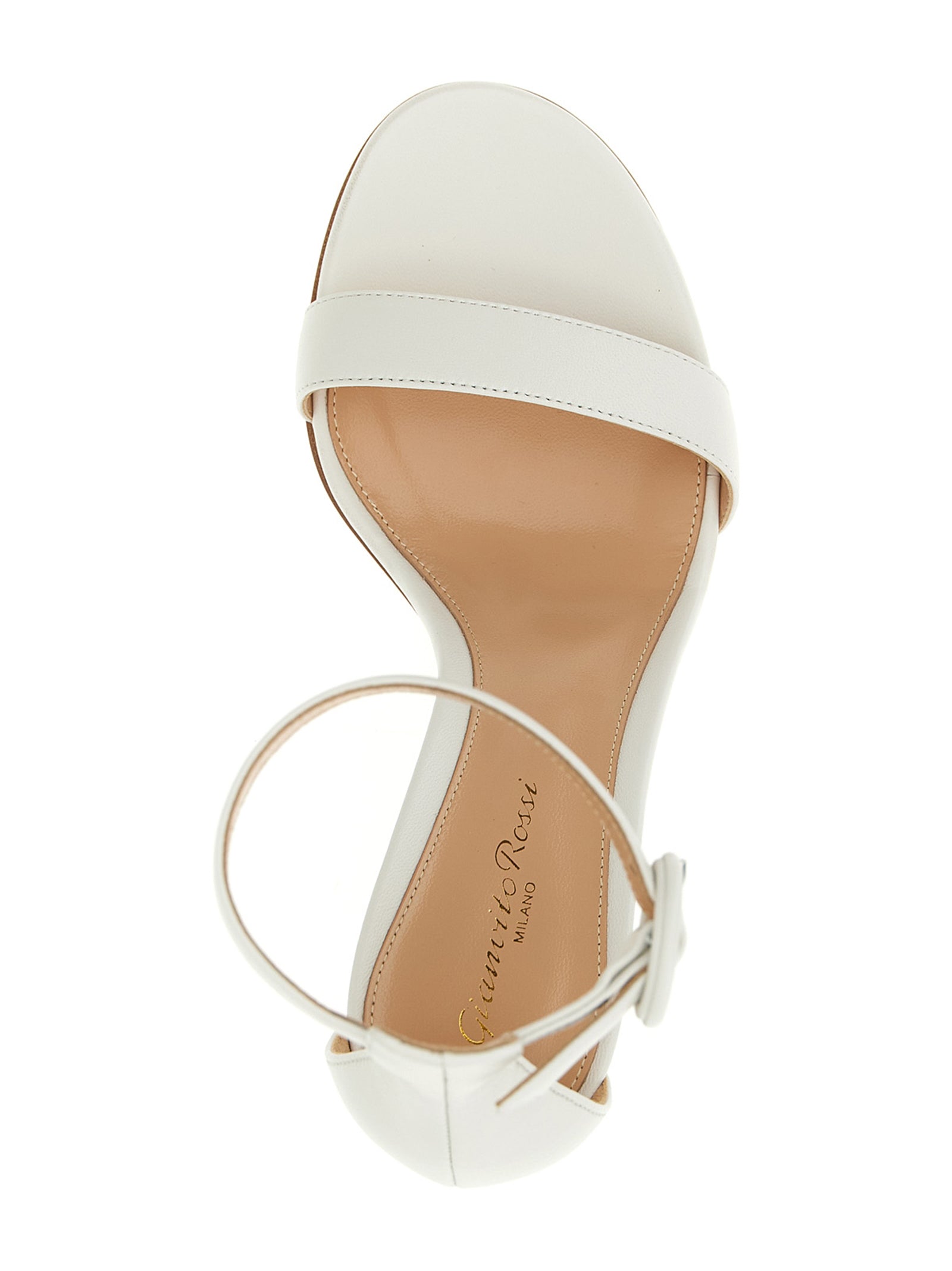 Gianvito Rossi White Napa Leather / Calf Bos Taurus Stiletto Heel Sandals