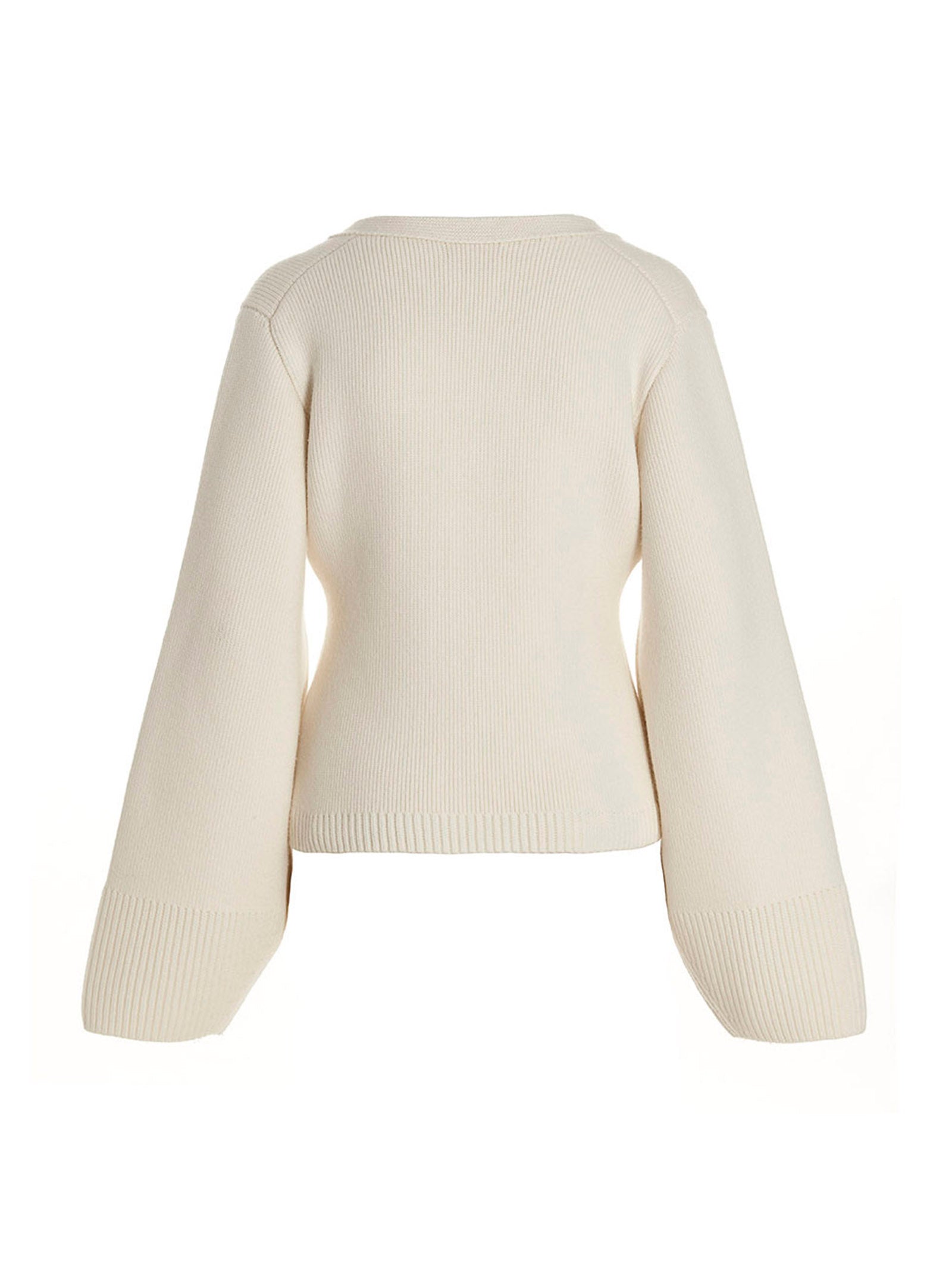 Khaite White Cashmere Cardigan