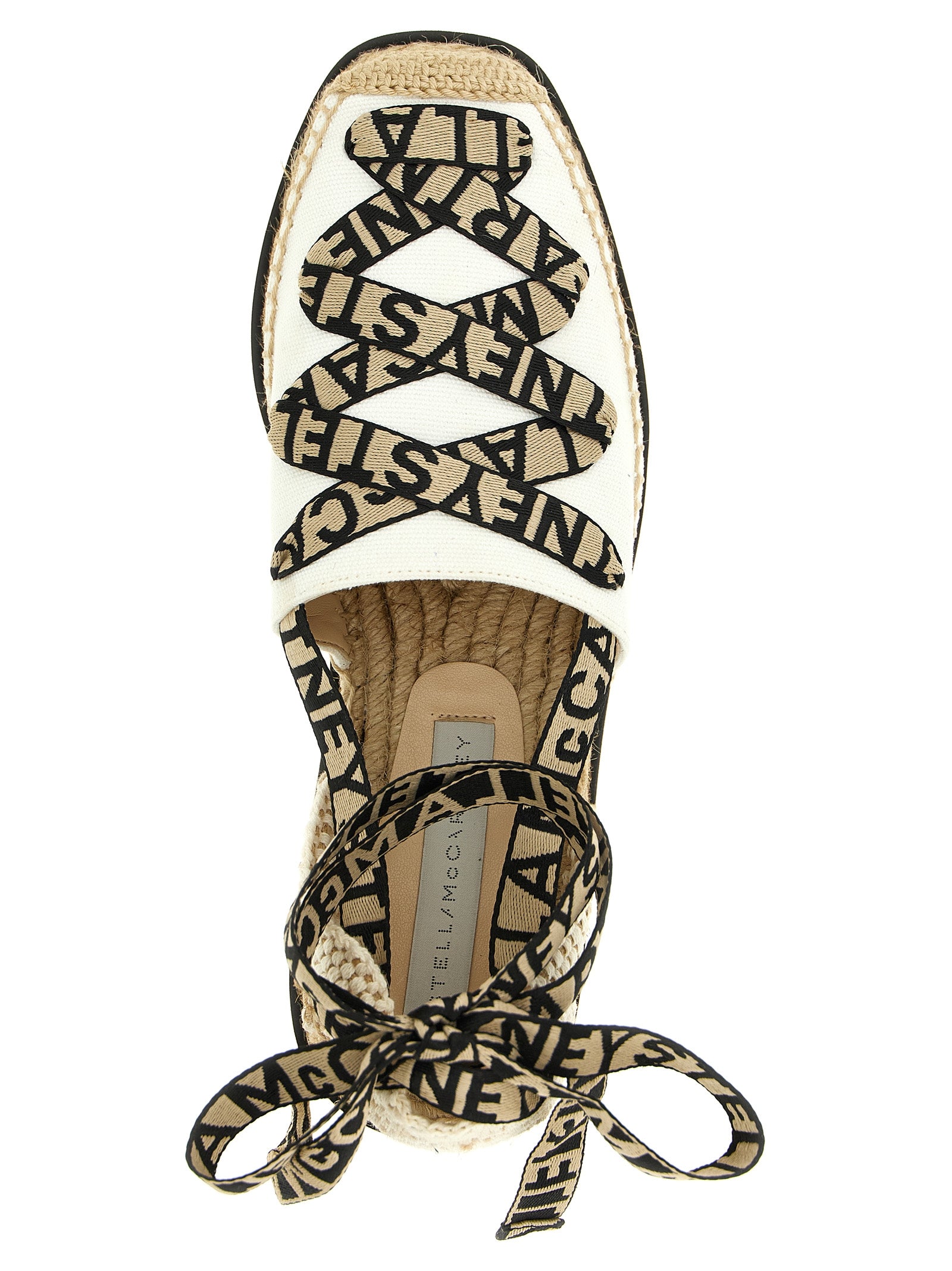 Stella McCartney Beige Cotton Wedge Sandals