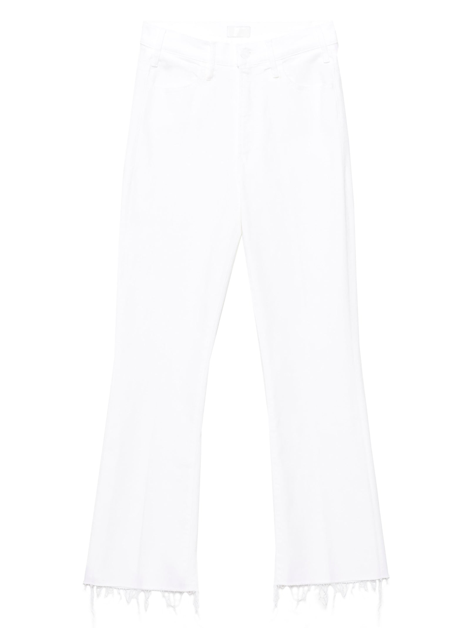 Mother Denim White Cotton Flared Jeans