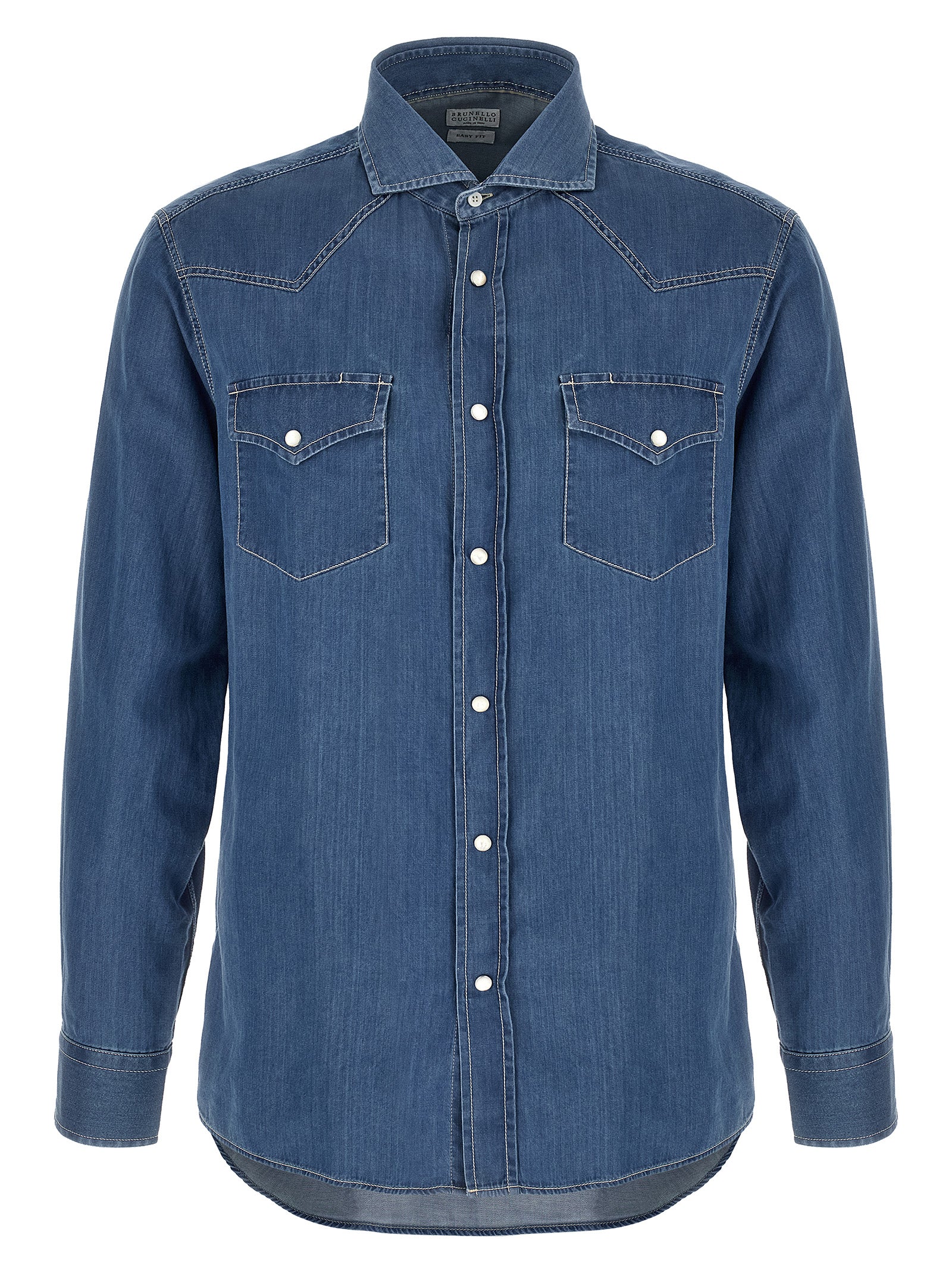 Brunello Cucinelli Blue Cotton Blouse