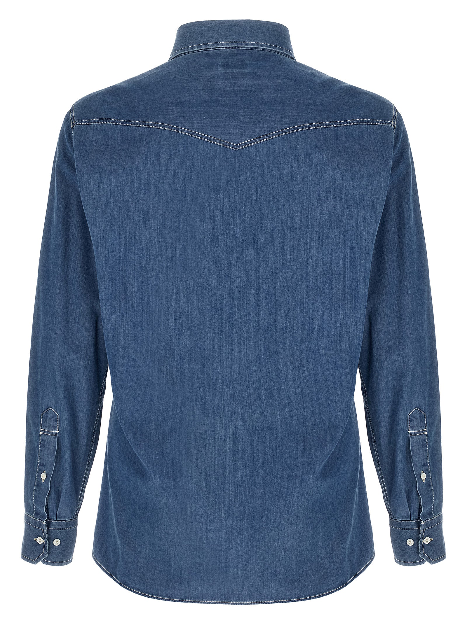 Brunello Cucinelli Blue Cotton Blouse