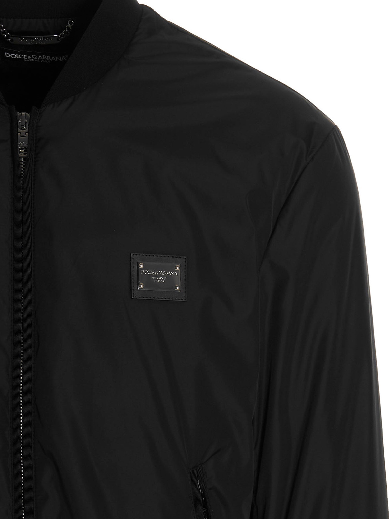 Dolce & Gabbana Black Polyamide Bomber