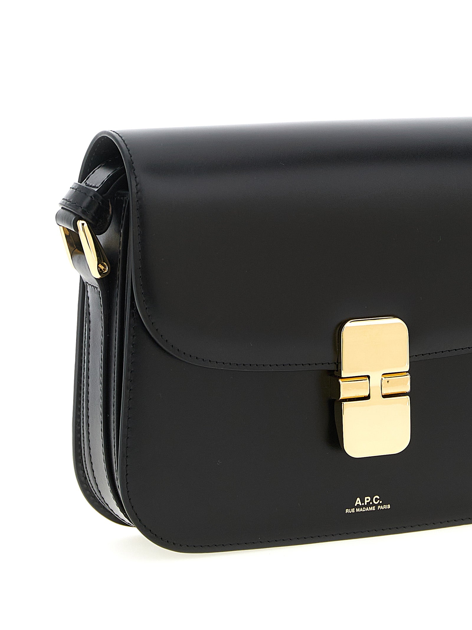 A.P.C. Black Cowhide Crossbody Bag