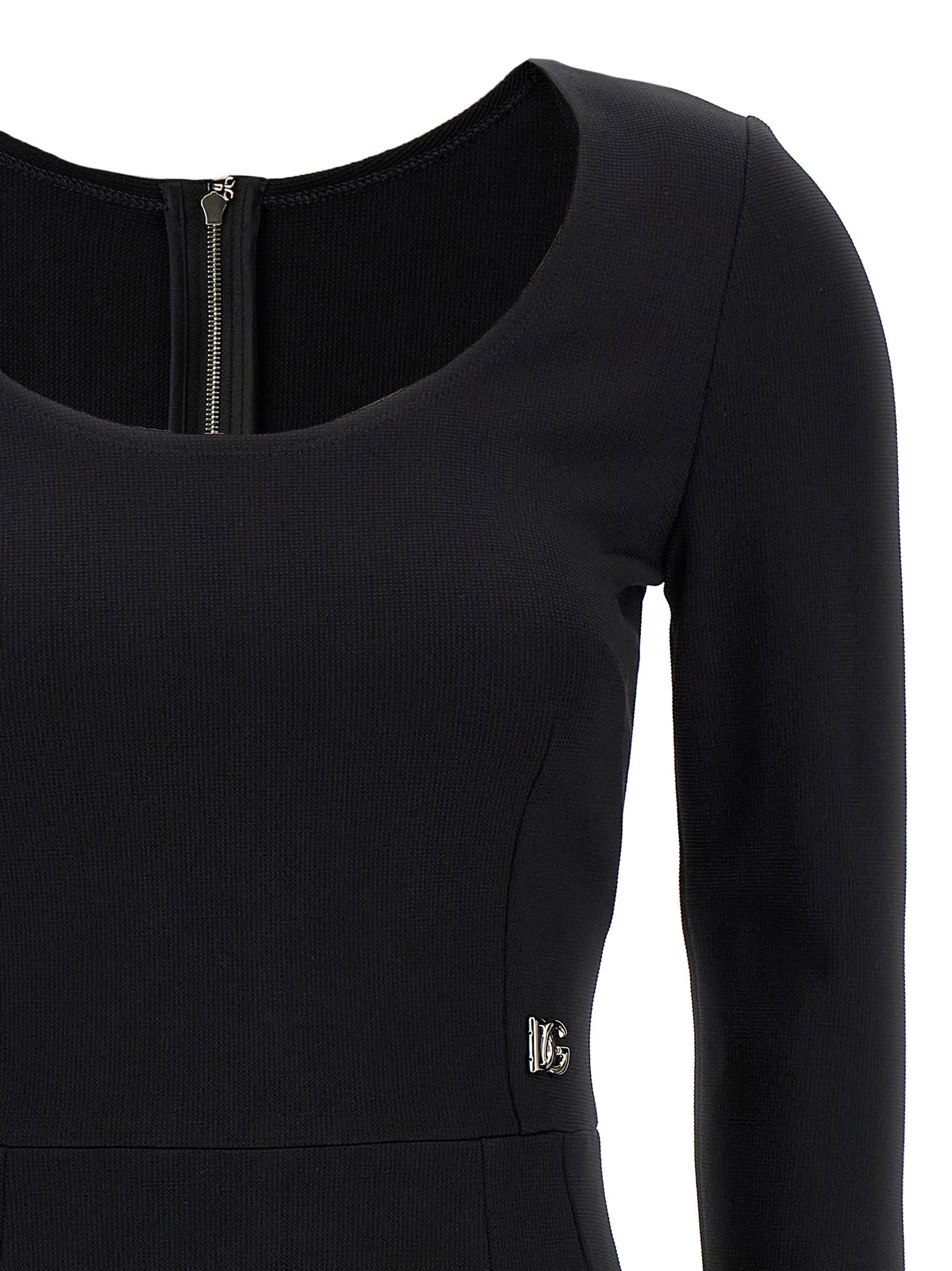 Dolce & Gabbana Black Viscose Midi Dress