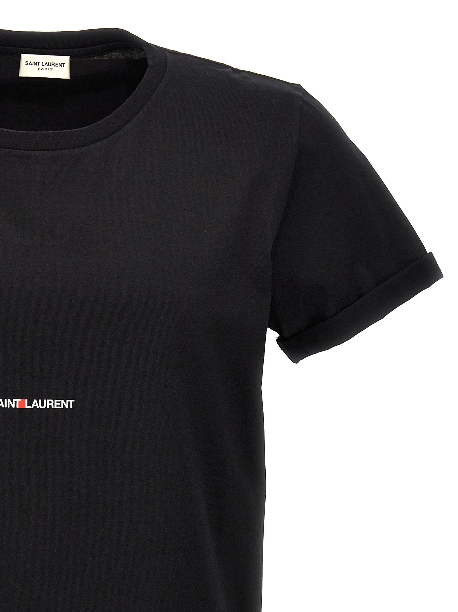 Saint Laurent Black Cotton T-Shirt