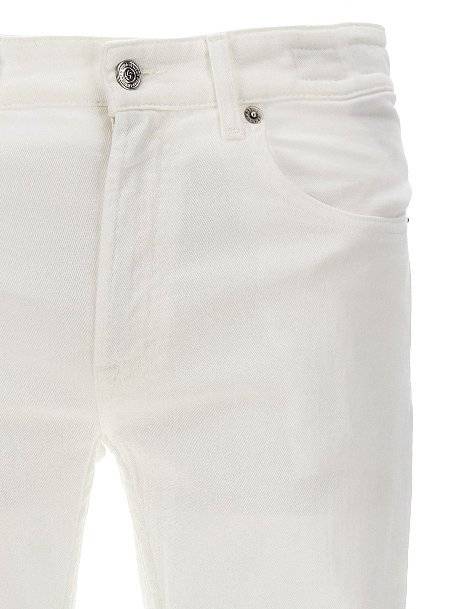 Department 5 White Cotton Straight-Leg Jeans