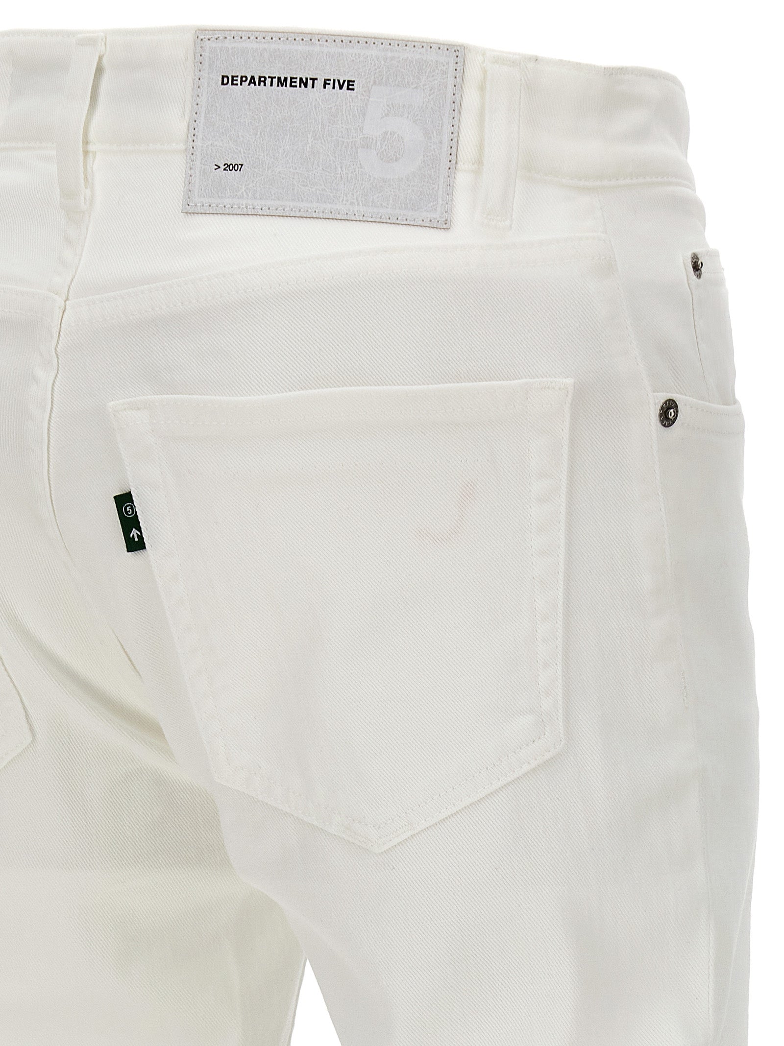 Department 5 White Cotton Straight-Leg Jeans