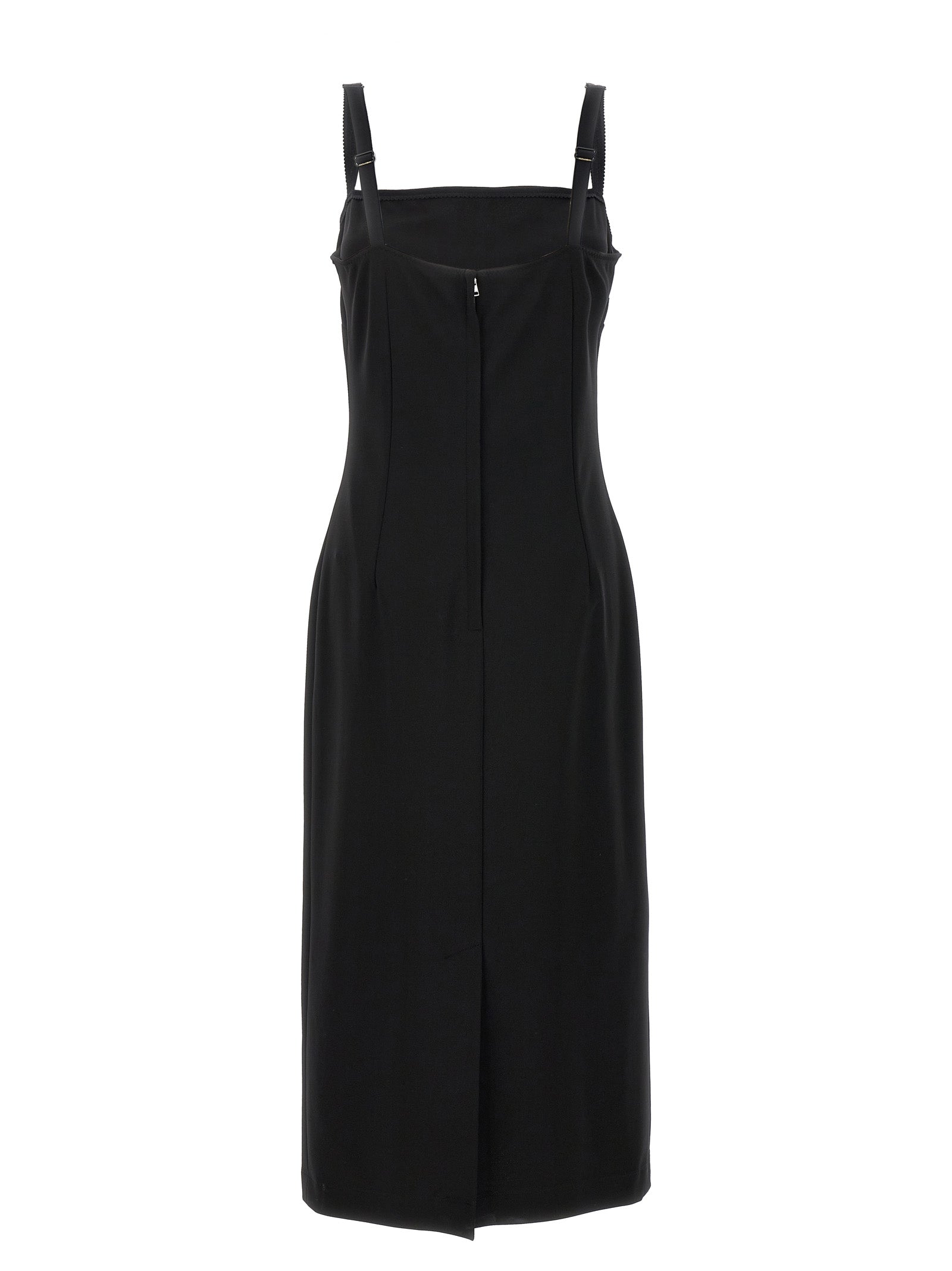 Dolce & Gabbana Black Viscose Midi Dress