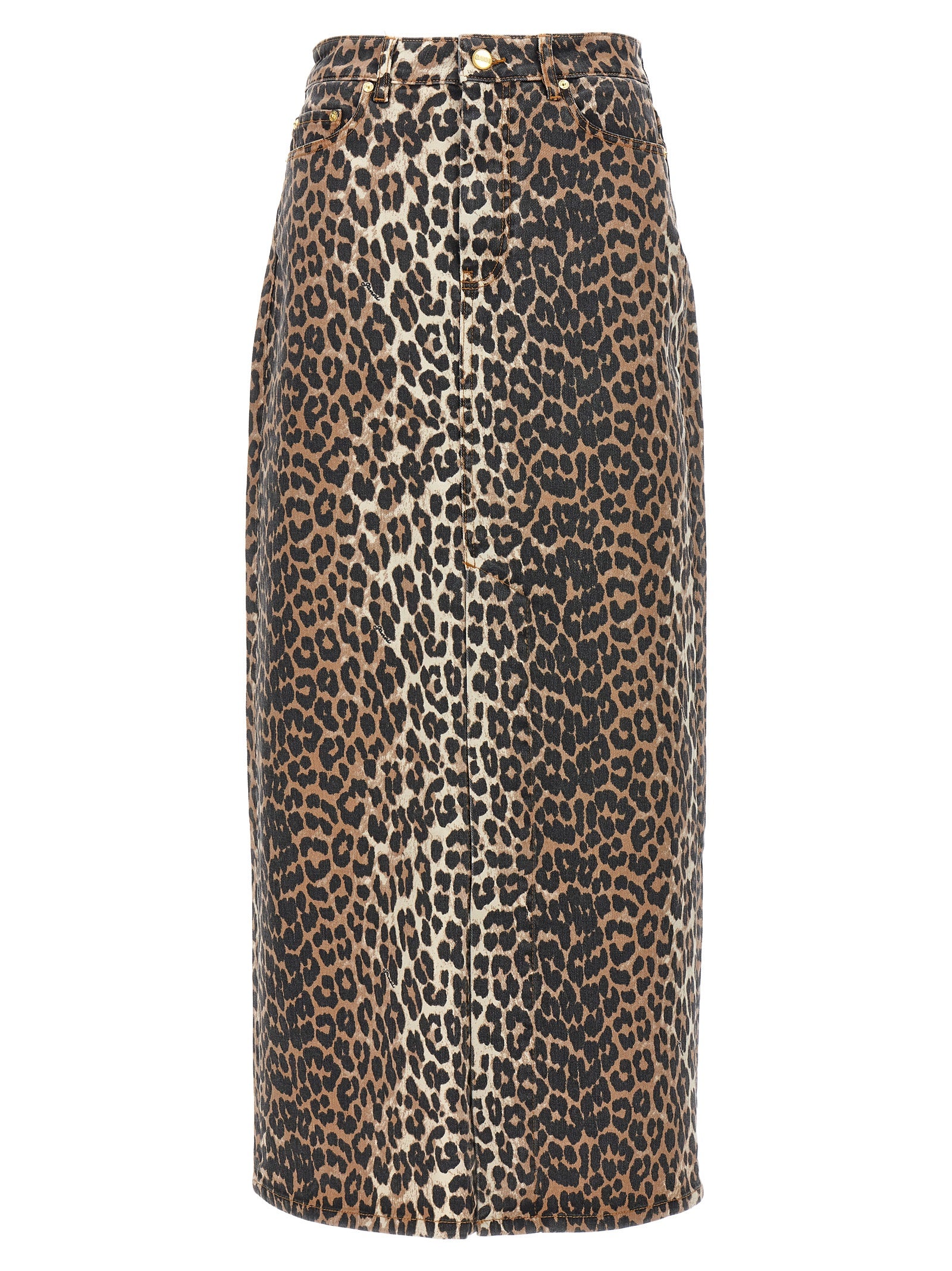 Ganni Brown Organic Cotton Mini Skirt