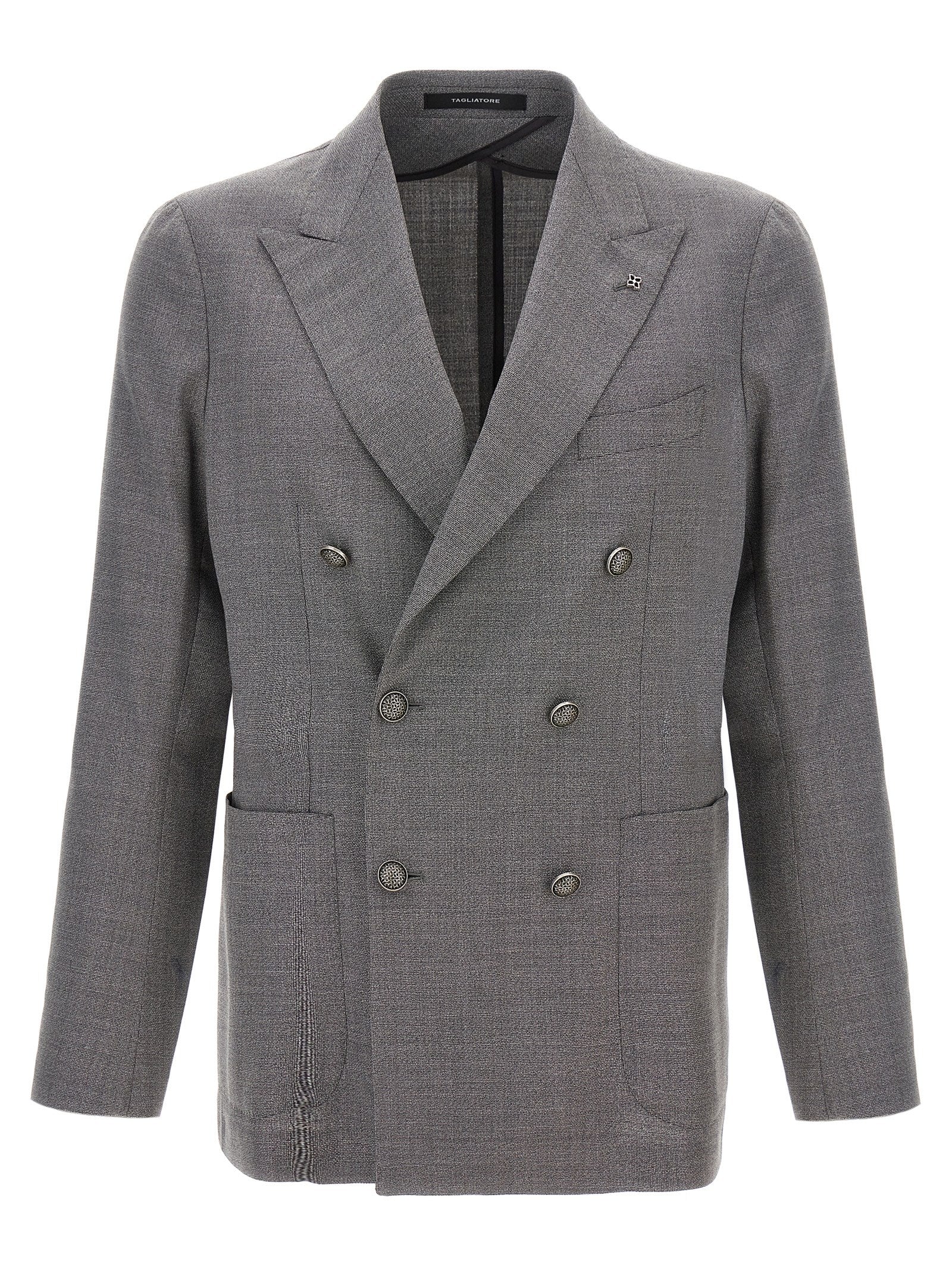 Tagliatore Gray Virgin Wool Blazer