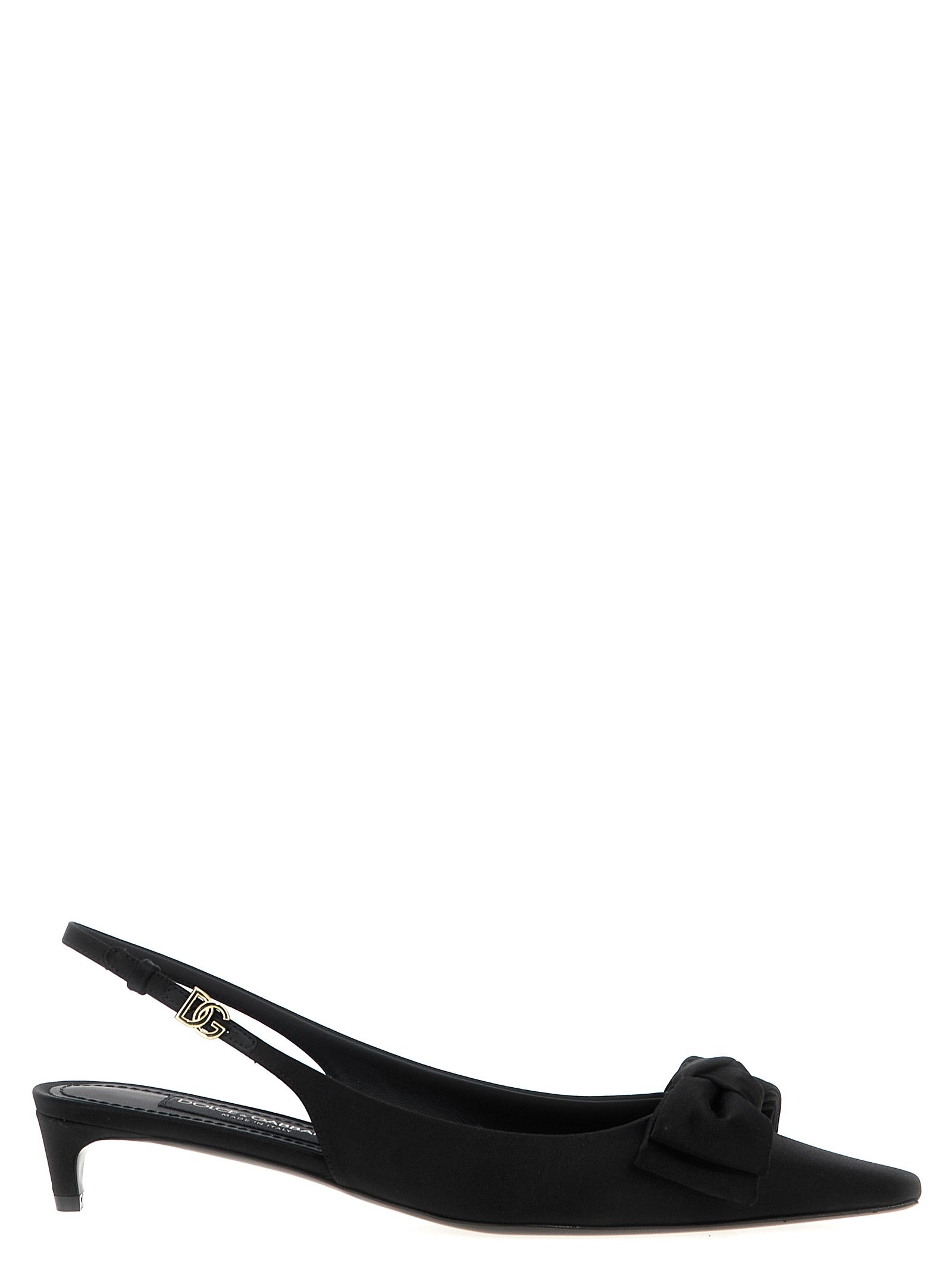 Dolce & Gabbana Black Viscose Mid Heel Pumps