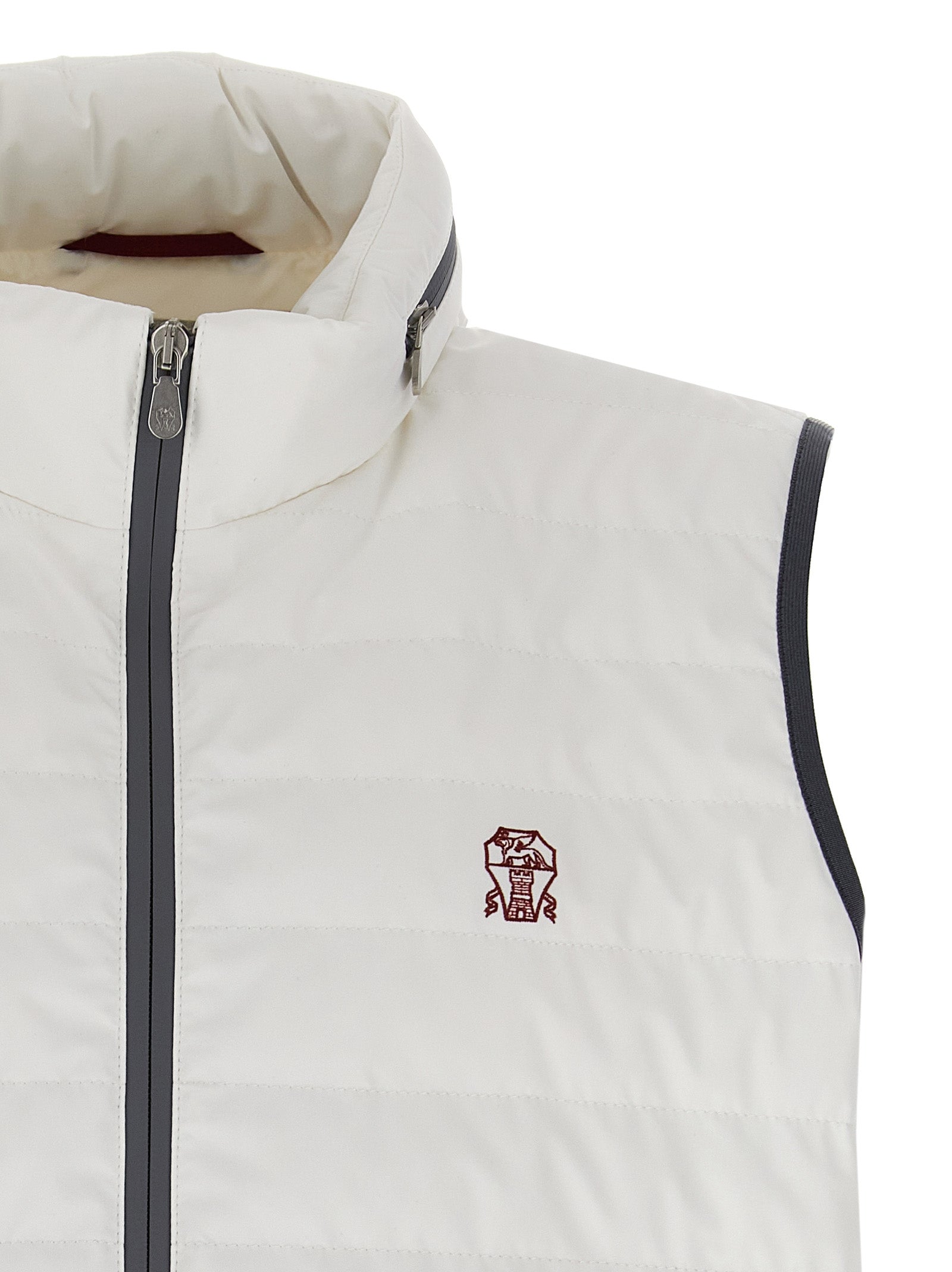 Brunello Cucinelli White  Puffer Vest