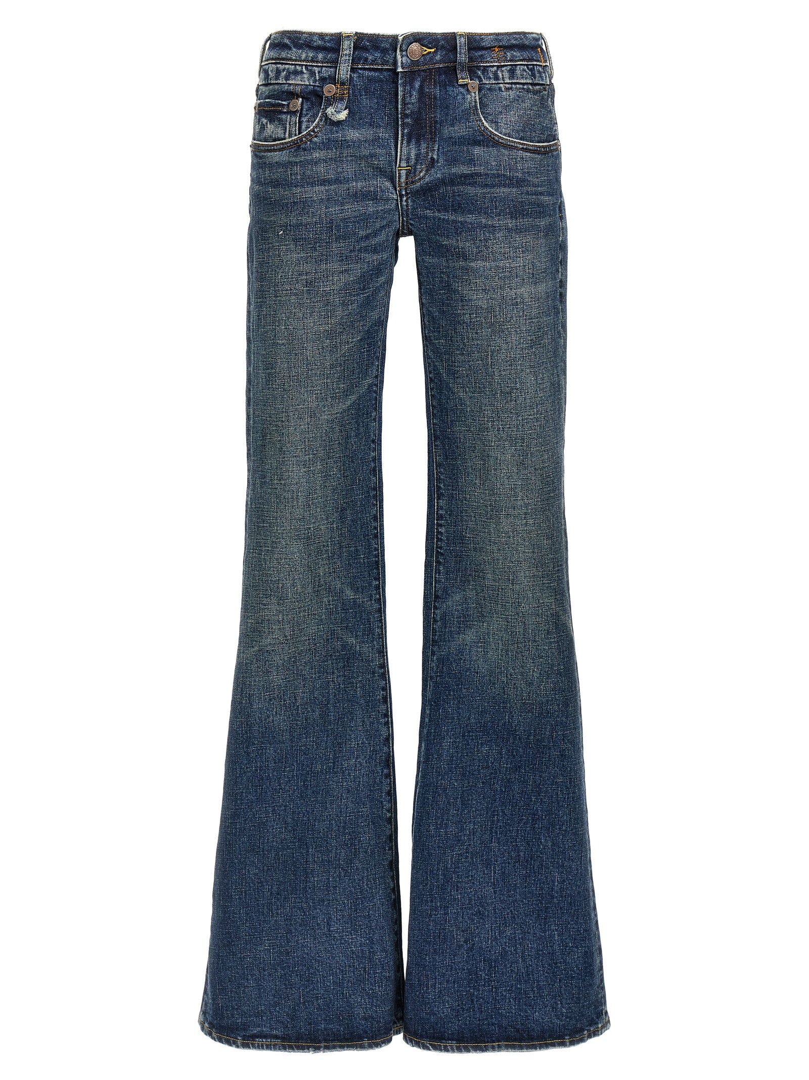 R13 Blue Cotton Flared Jeans