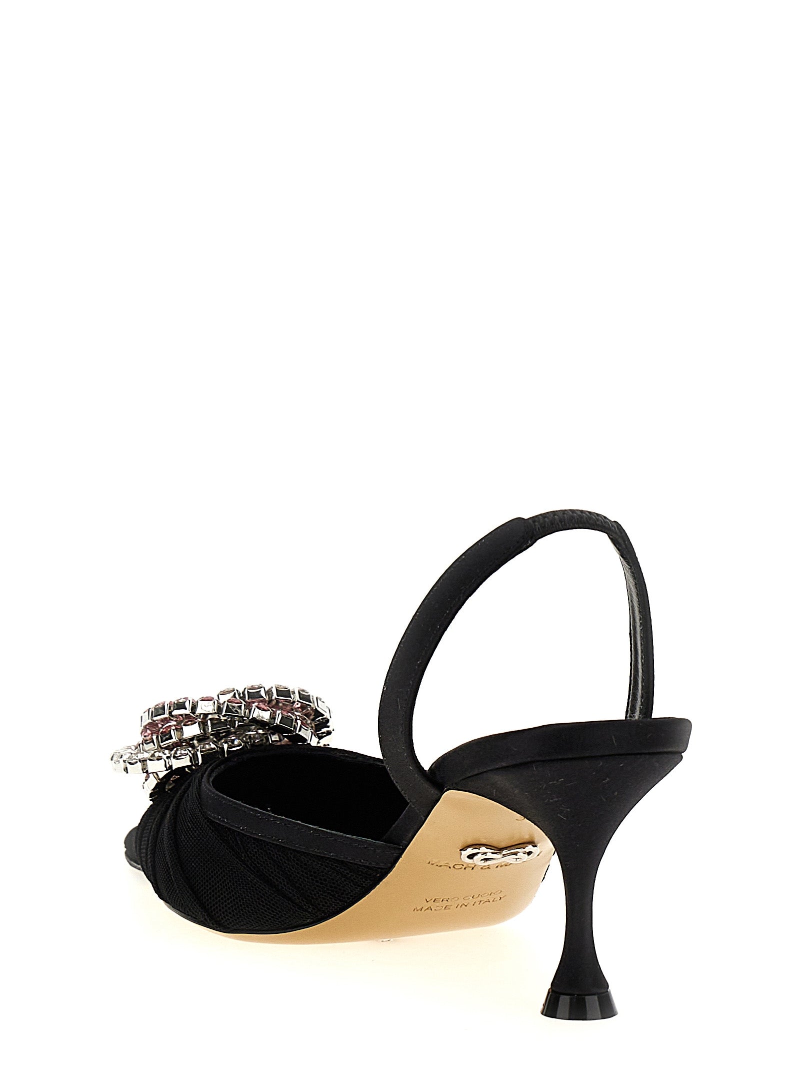MACH & MACH Black Polyamide Mid Heel Pumps