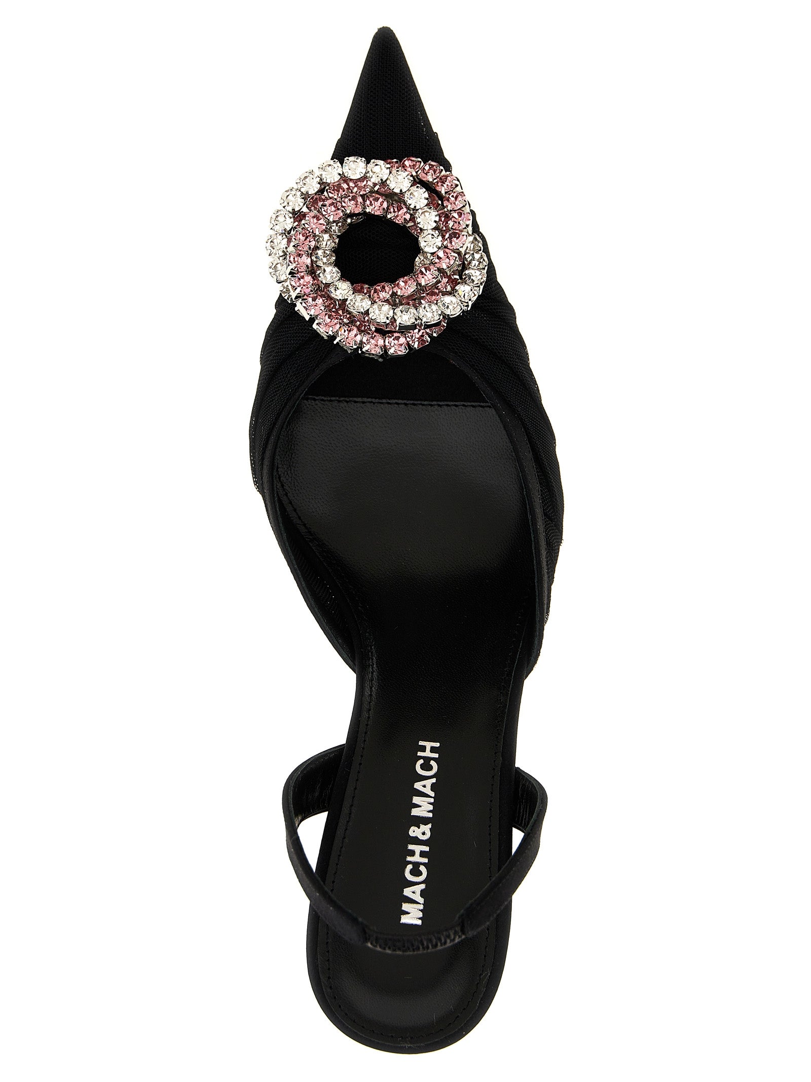 MACH & MACH Black Polyamide Mid Heel Pumps