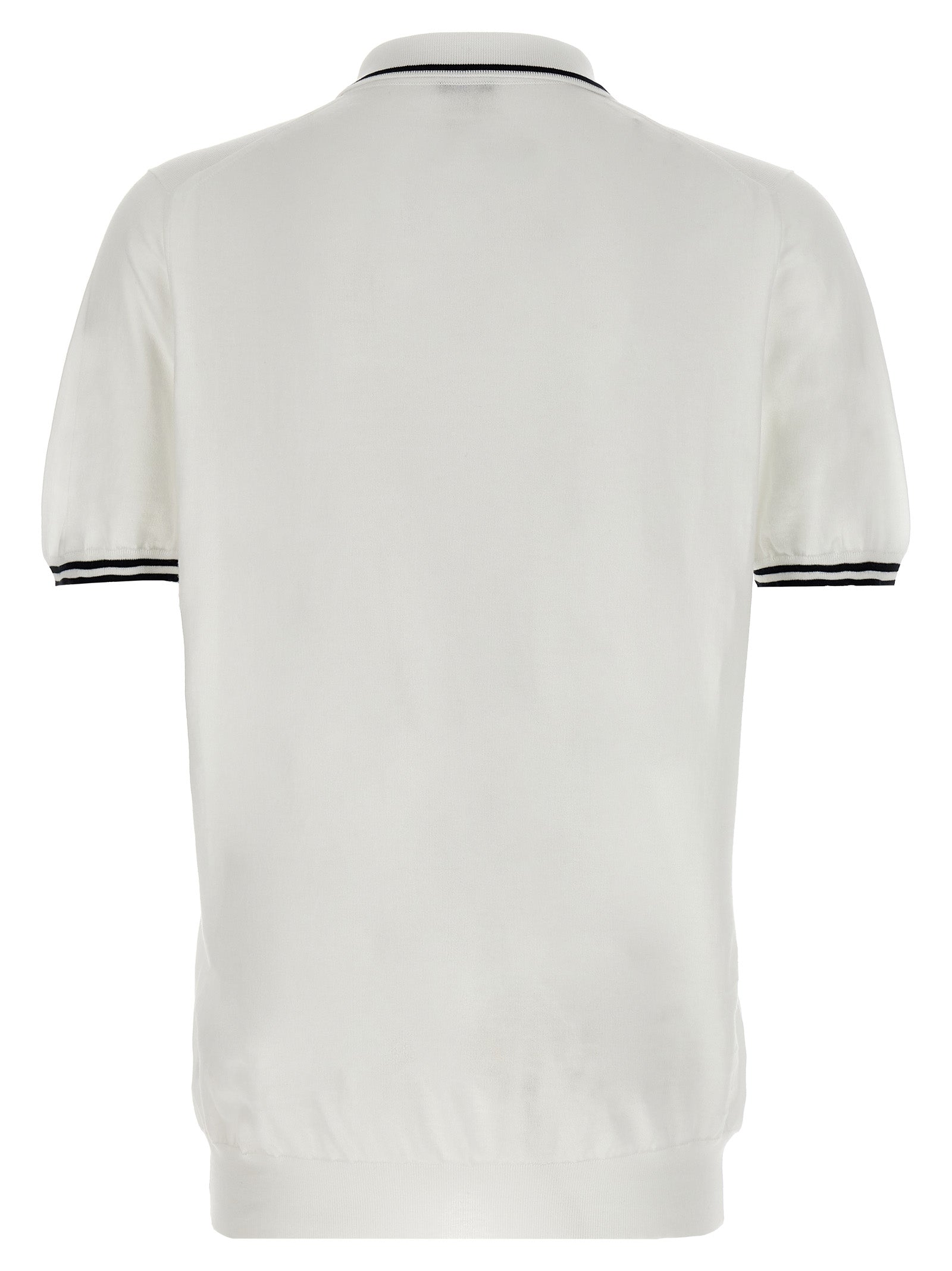 Kiton White Cotton Polo Shirt