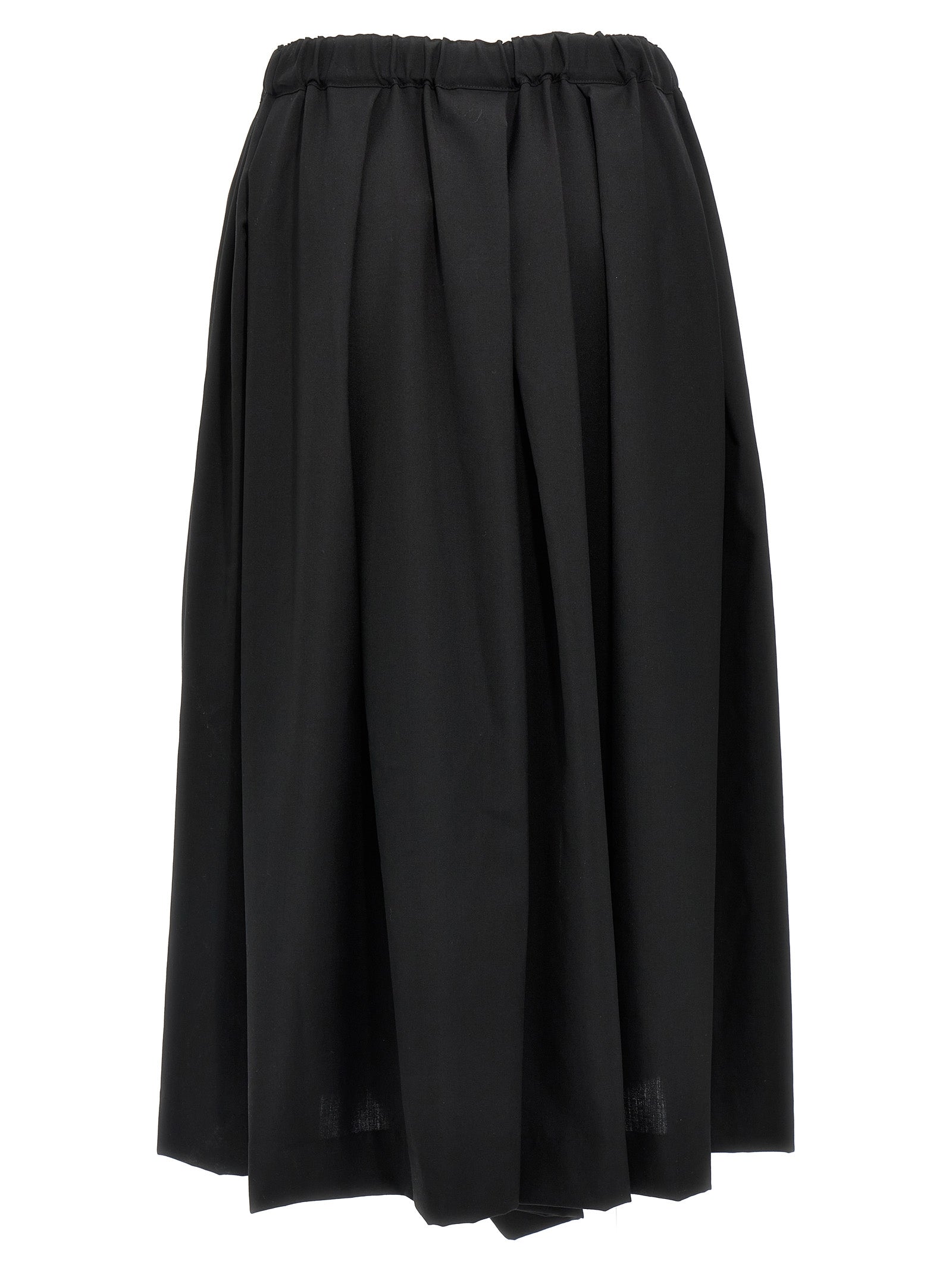Comme Des Garçons Black Wool Midi Skirt