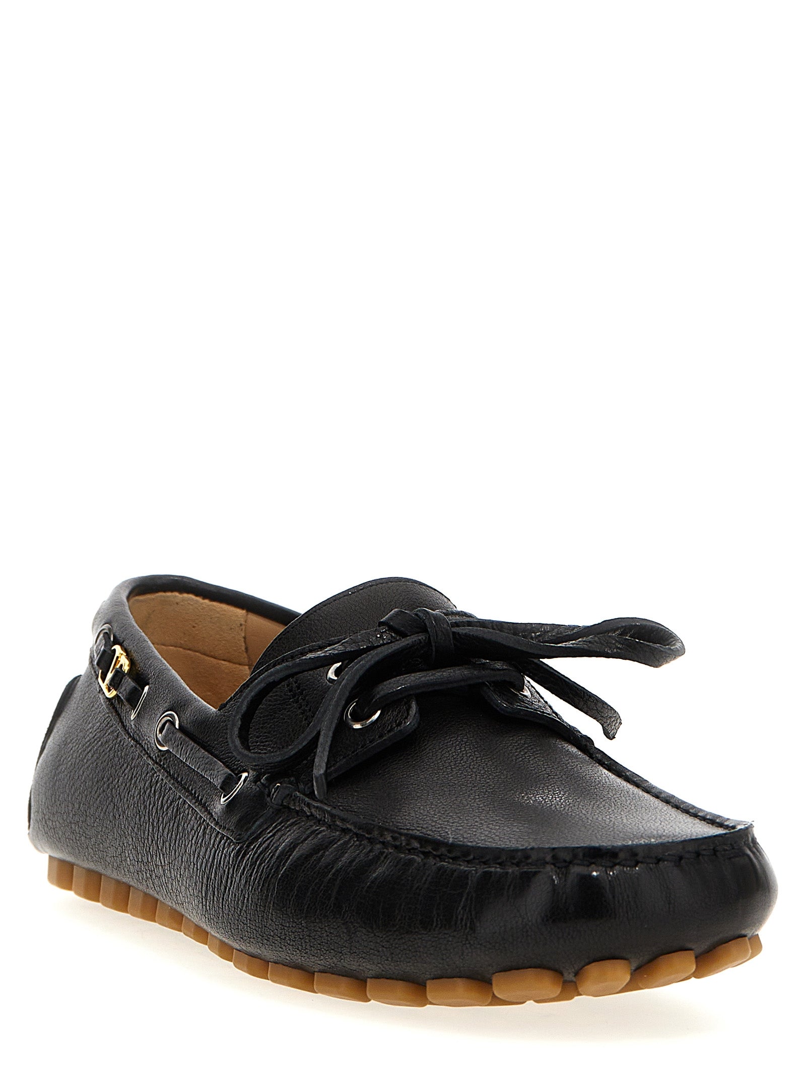Valentino Garavani Black Buffalo Leather Slip-On Loafers