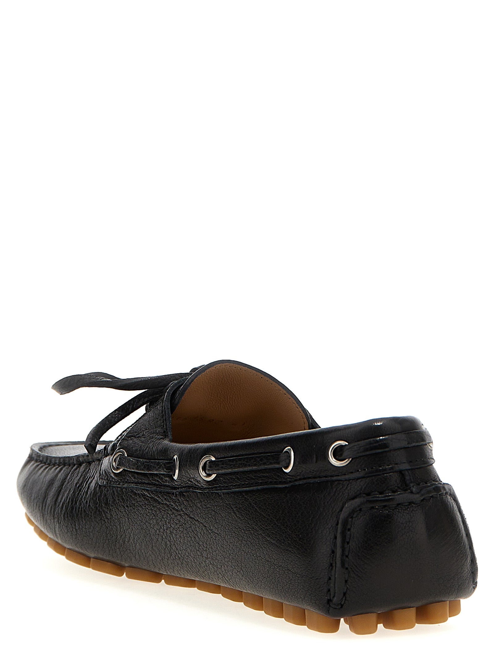 Valentino Garavani Black Buffalo Leather Slip-On Loafers