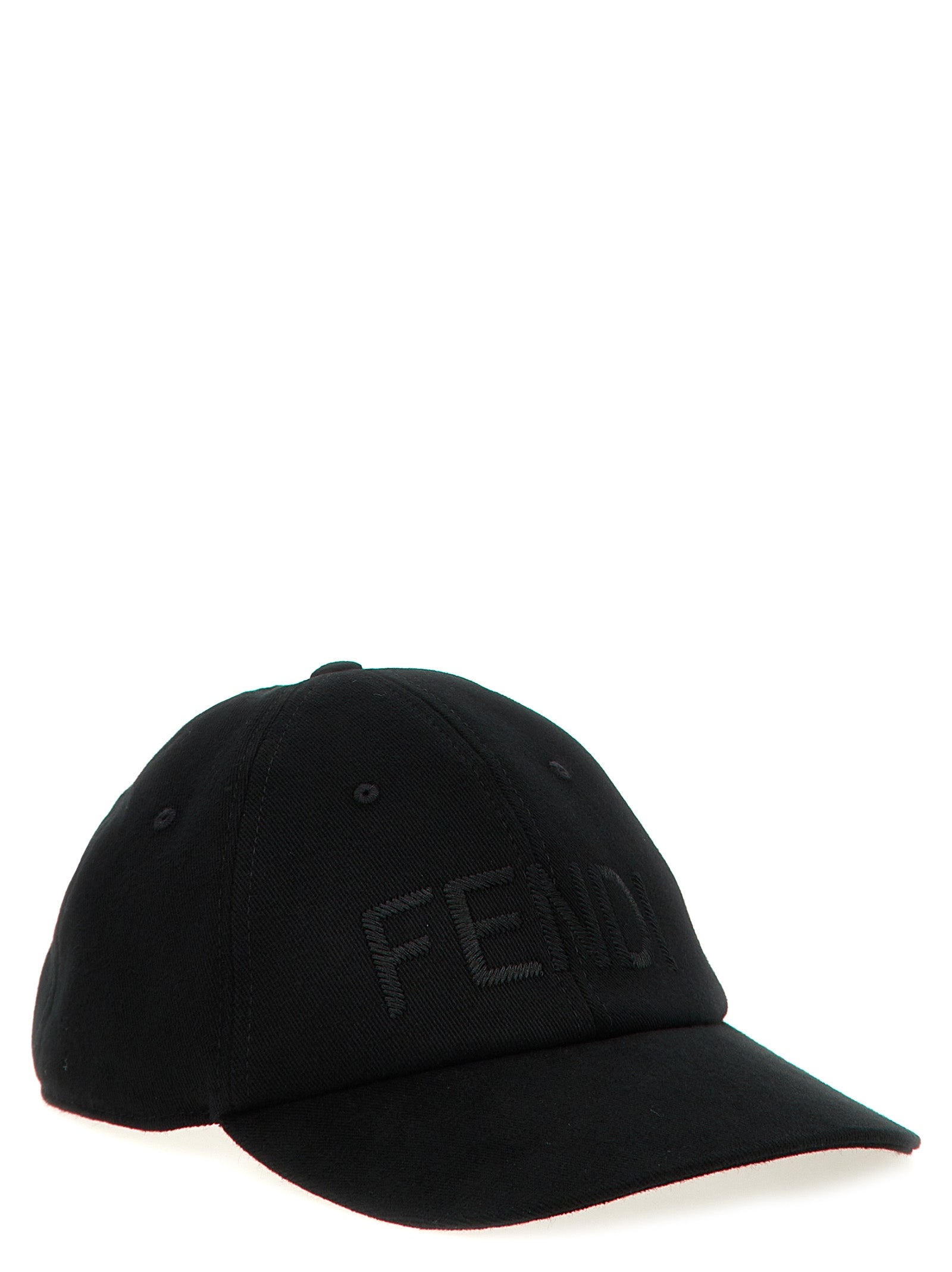 Fendi Black Cotton Cap (Baseball Hat)