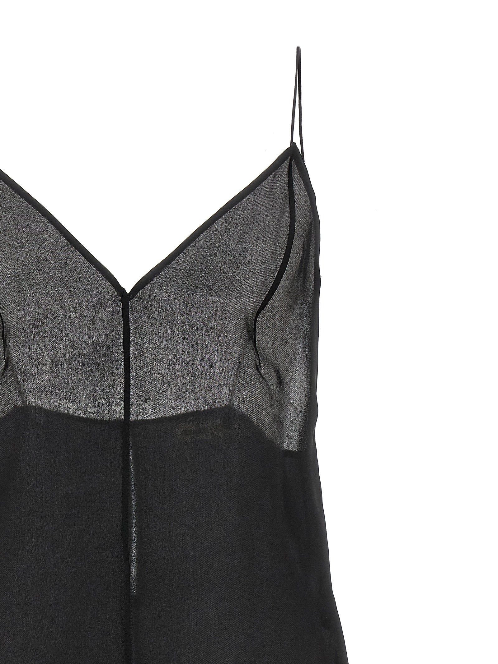 Khaite Black Silk Tank Tops
