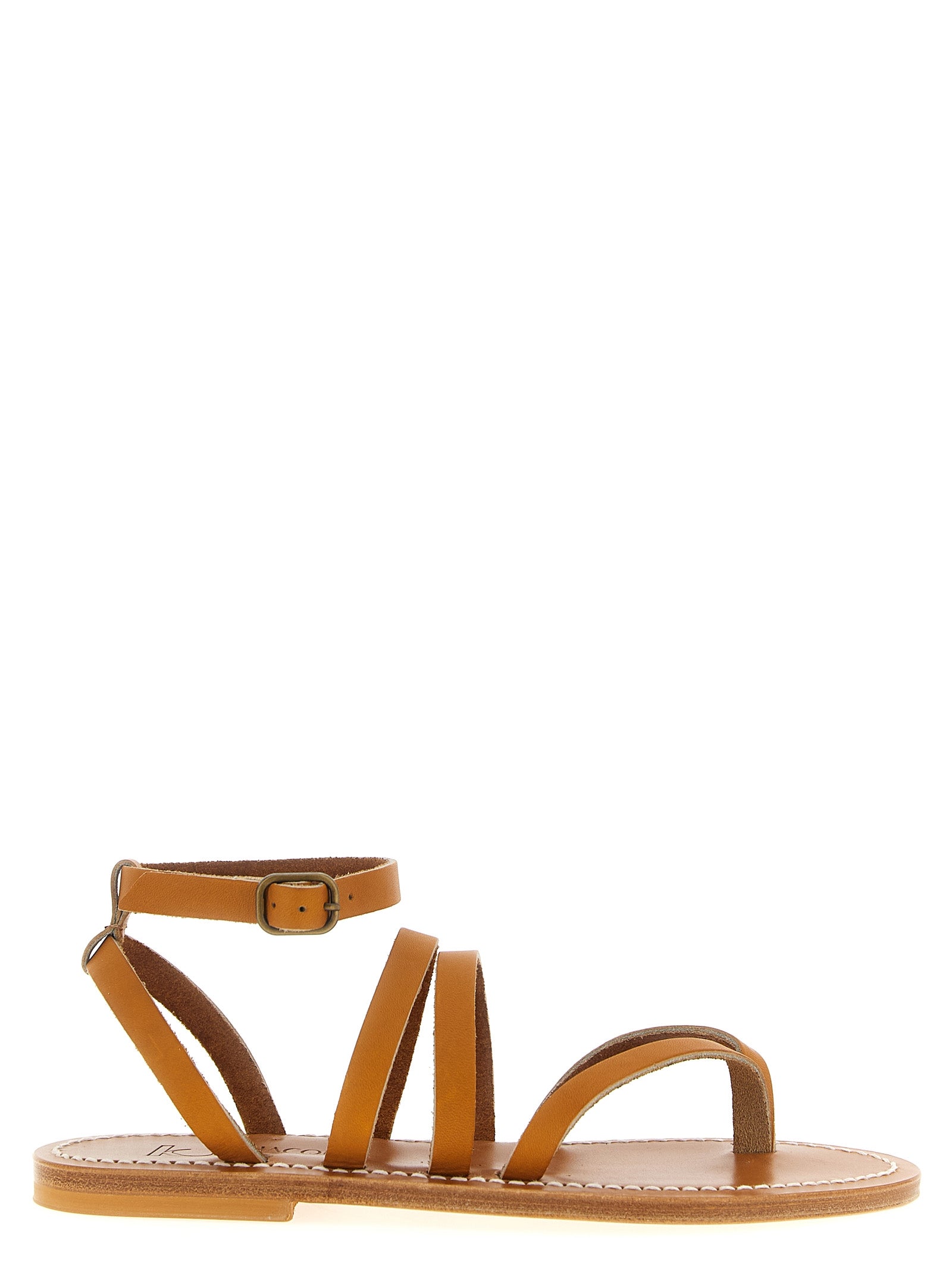 K.JACQUES SAINT TROPEZ Brown Cowhide Flat Sandals