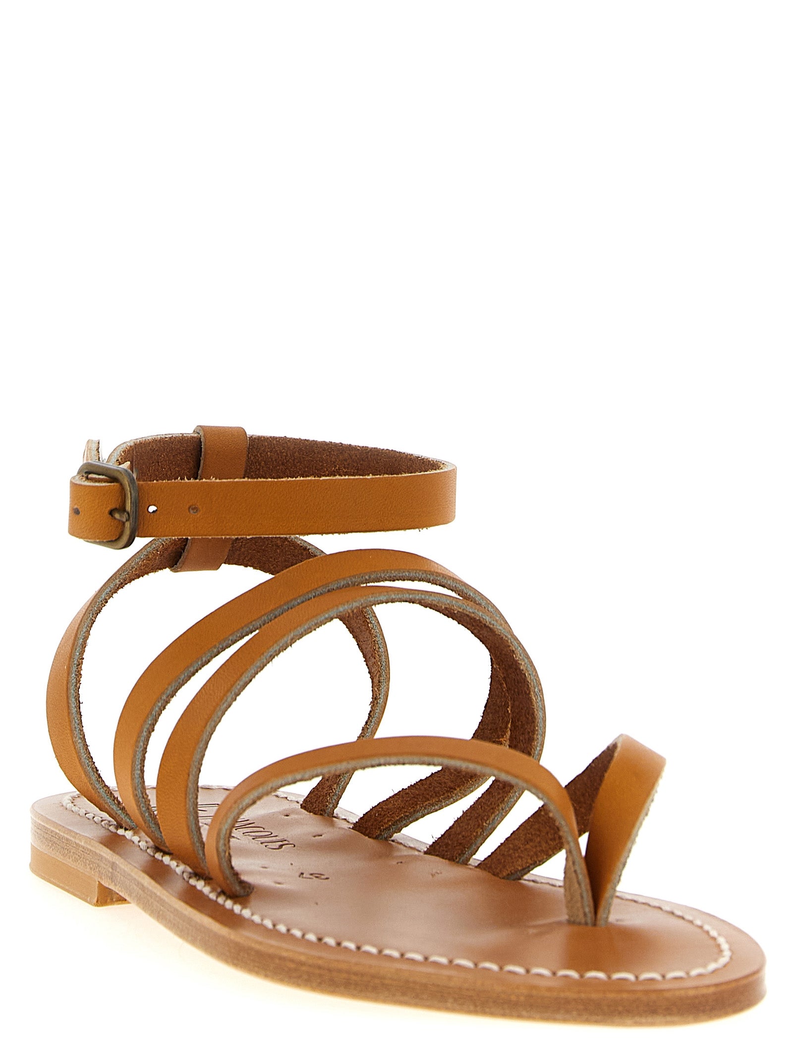 K.JACQUES SAINT TROPEZ Brown Cowhide Flat Sandals