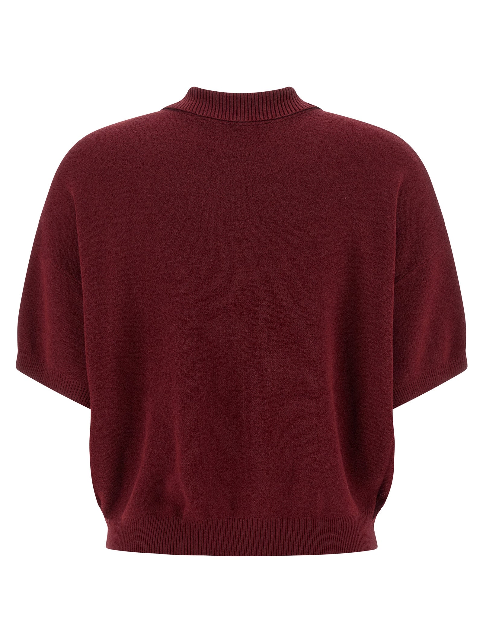 ROTATE BIRGER CHRISTENSEN Bordeaux Mohair Polo Shirt