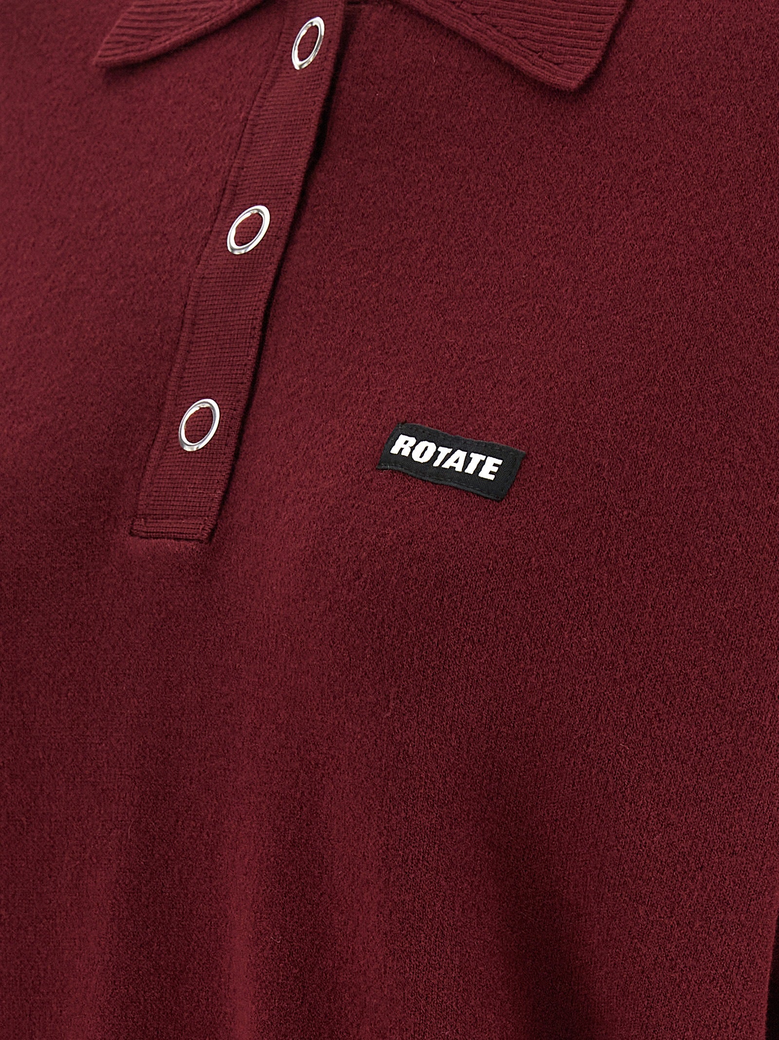 ROTATE BIRGER CHRISTENSEN Bordeaux Mohair Polo Shirt
